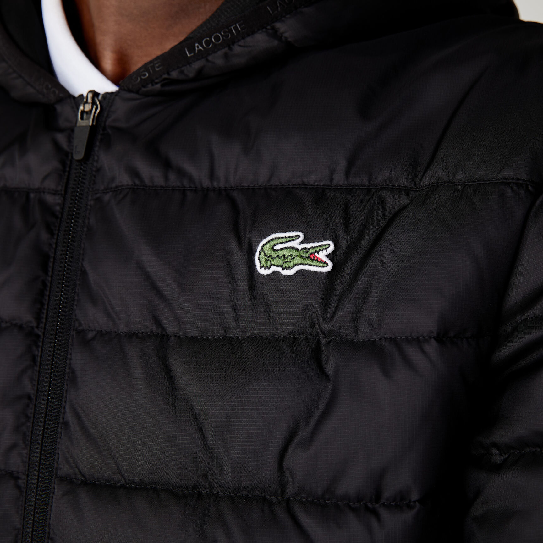 Men's Lacoste SPORT Hooded Water-Resistant Quilted Jacket Men's Lacoste SPORT Hooded Water-Resistant Quilted Jacket