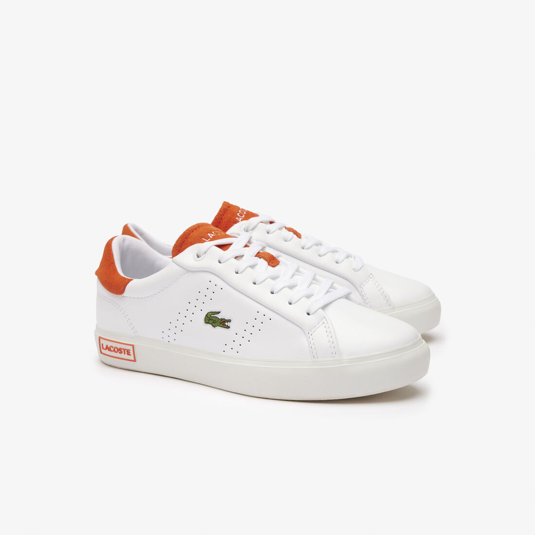 Women's Powercourt 2.0 Orange Leather Trainers