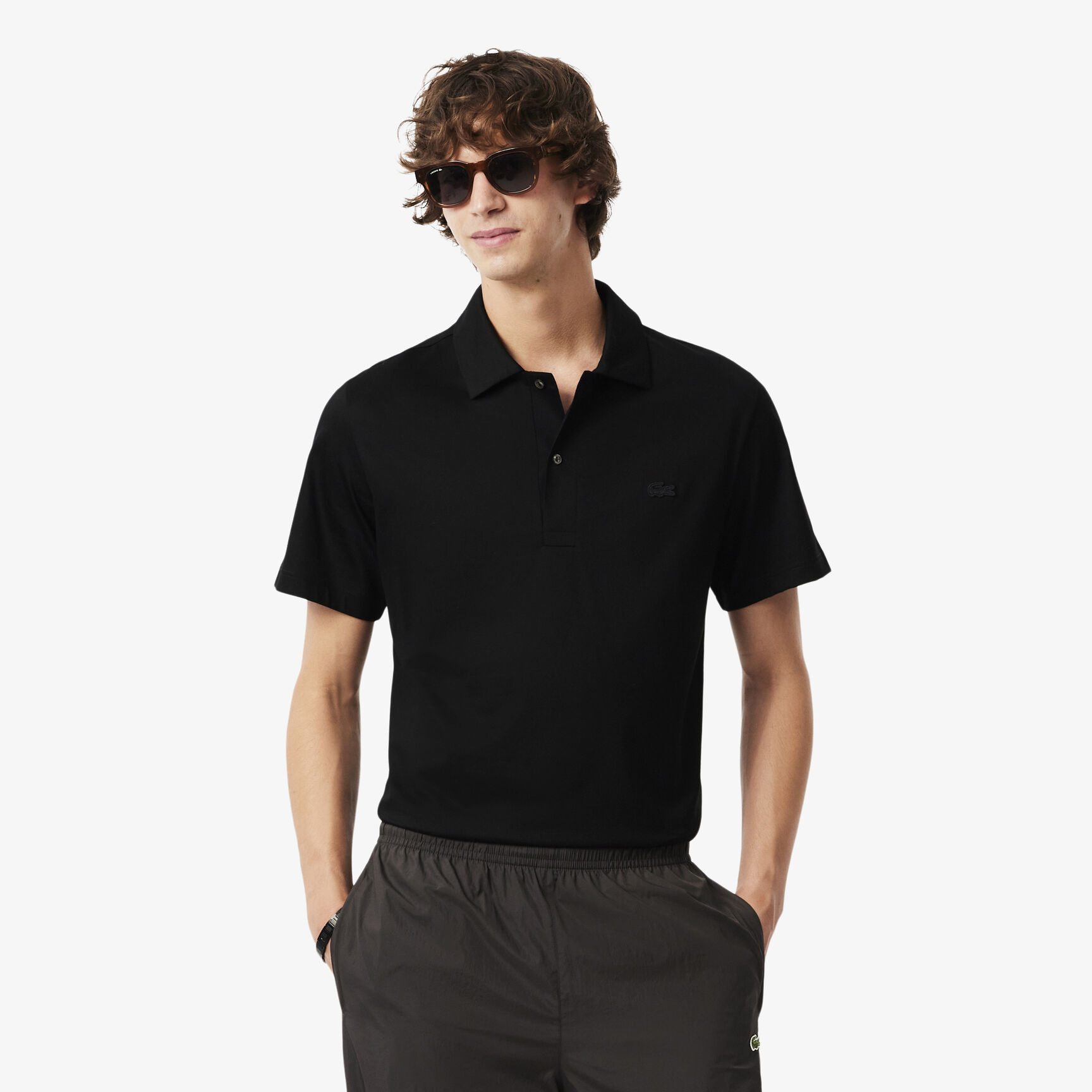 Paris Classic Fit Open Neck Embroidered Polo Shirt Paris Classic Fit Open Neck Embroidered Polo Shirt