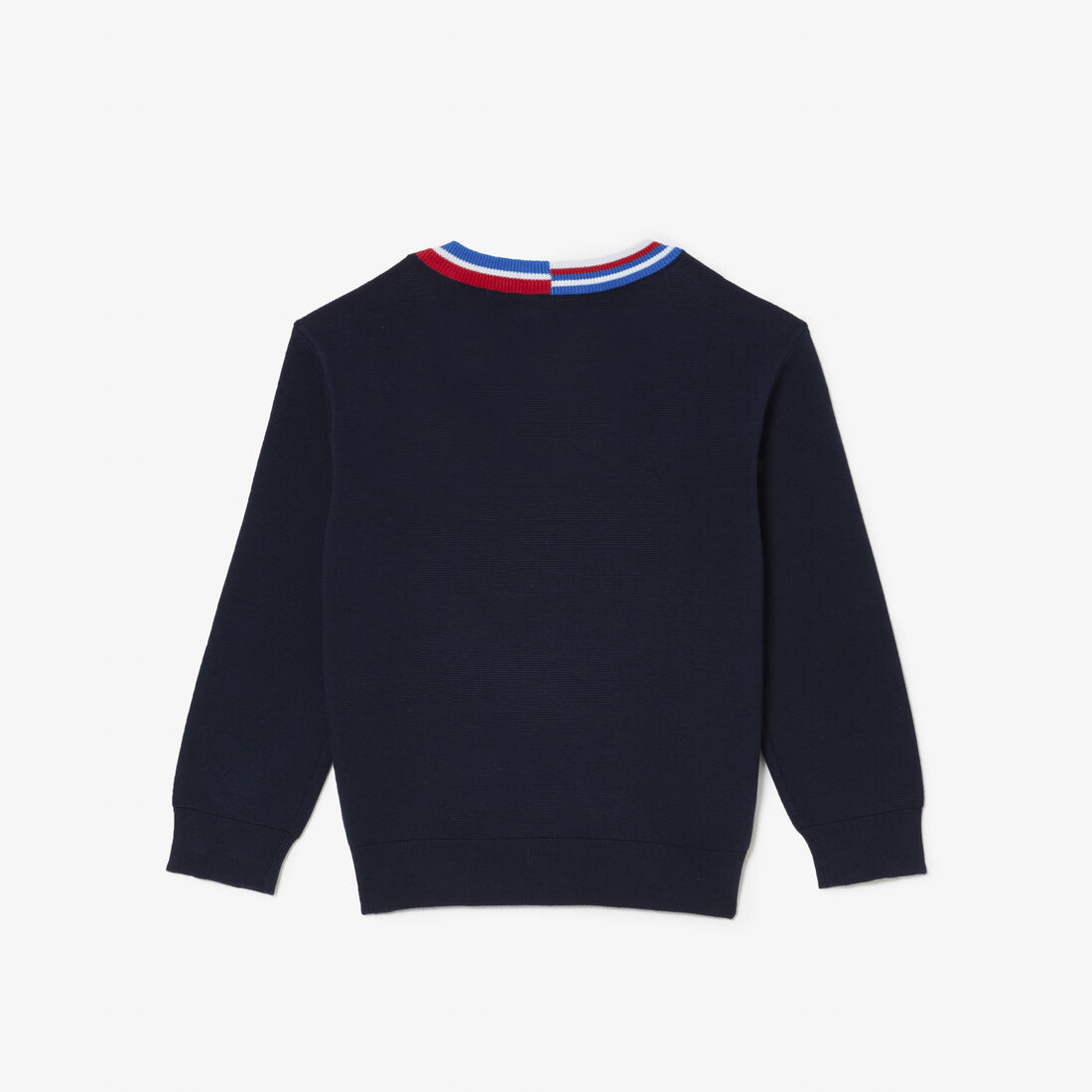 سترة لاكوست قطن بياقة مخططة بلون مغاير للأطفال سترة لاكوست قطن بياقة مخططة بلون مغاير للأطفال