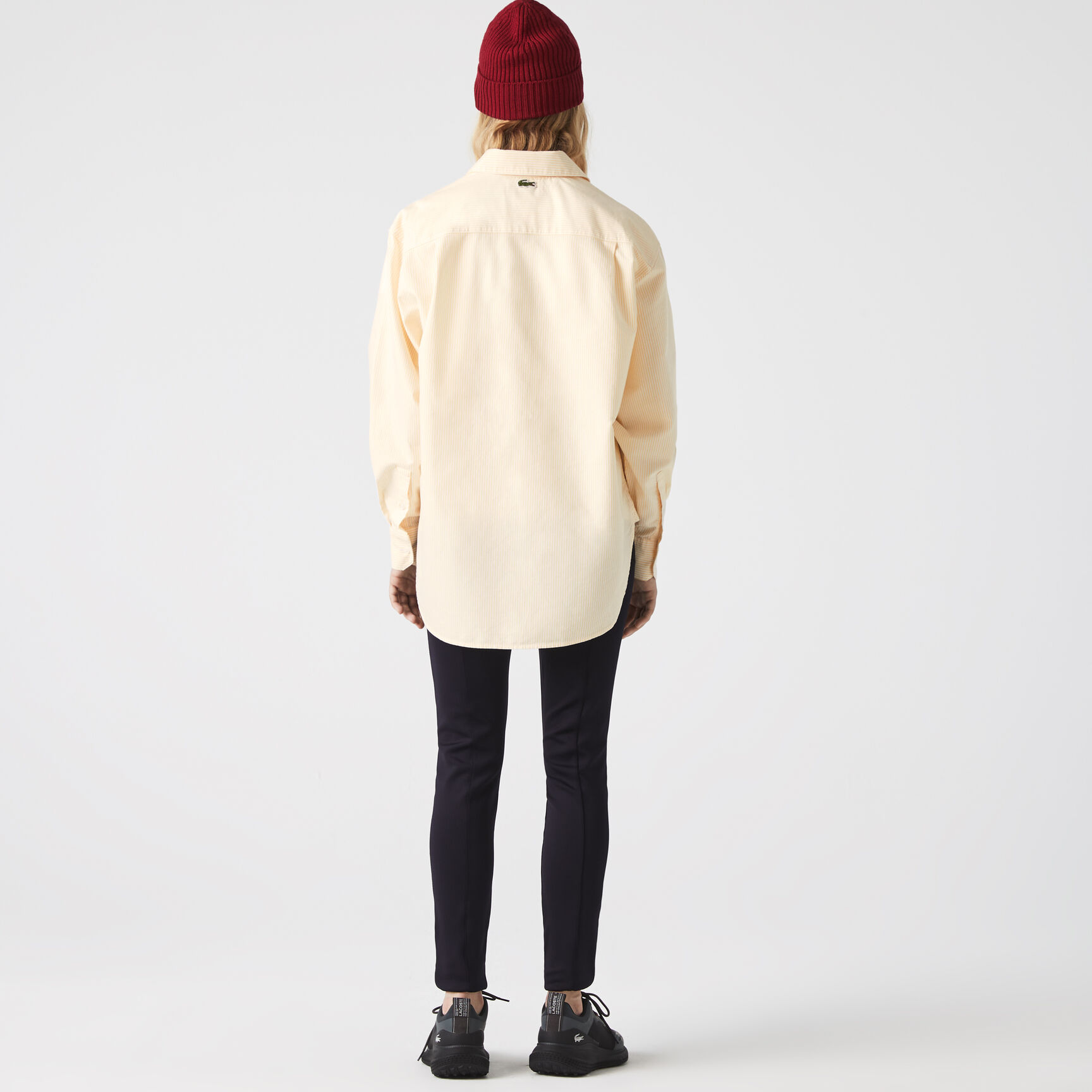 قميص لاكوست قطن أوكسفورد بقصة فضفاضة للنساء قميص لاكوست قطن أوكسفورد بقصة فضفاضة للنساء