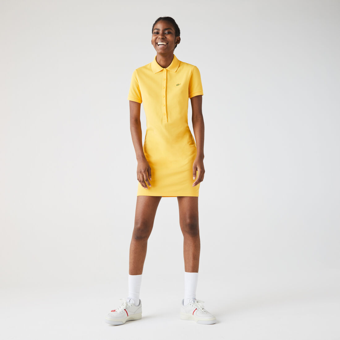 فستان بولو بيكيه القطن المرن مجموعة Lacoste LIVE للنساء
