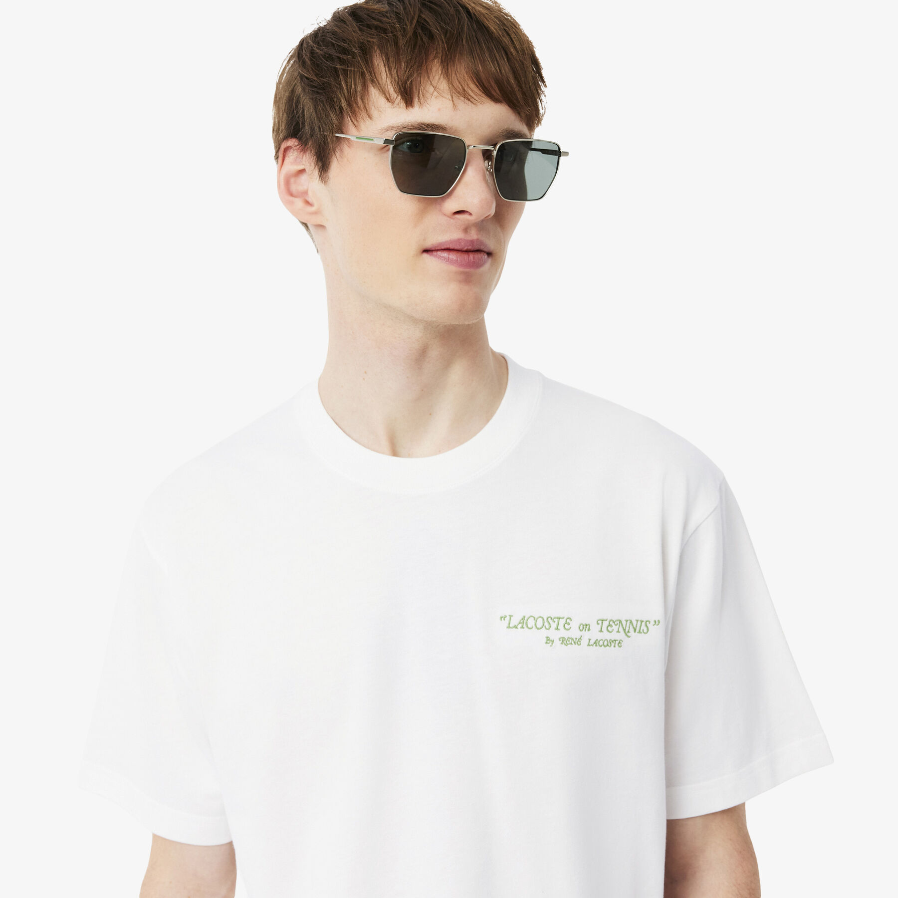 Embroidered Cotton T-shirt lacoste embroidered cotton t shirt