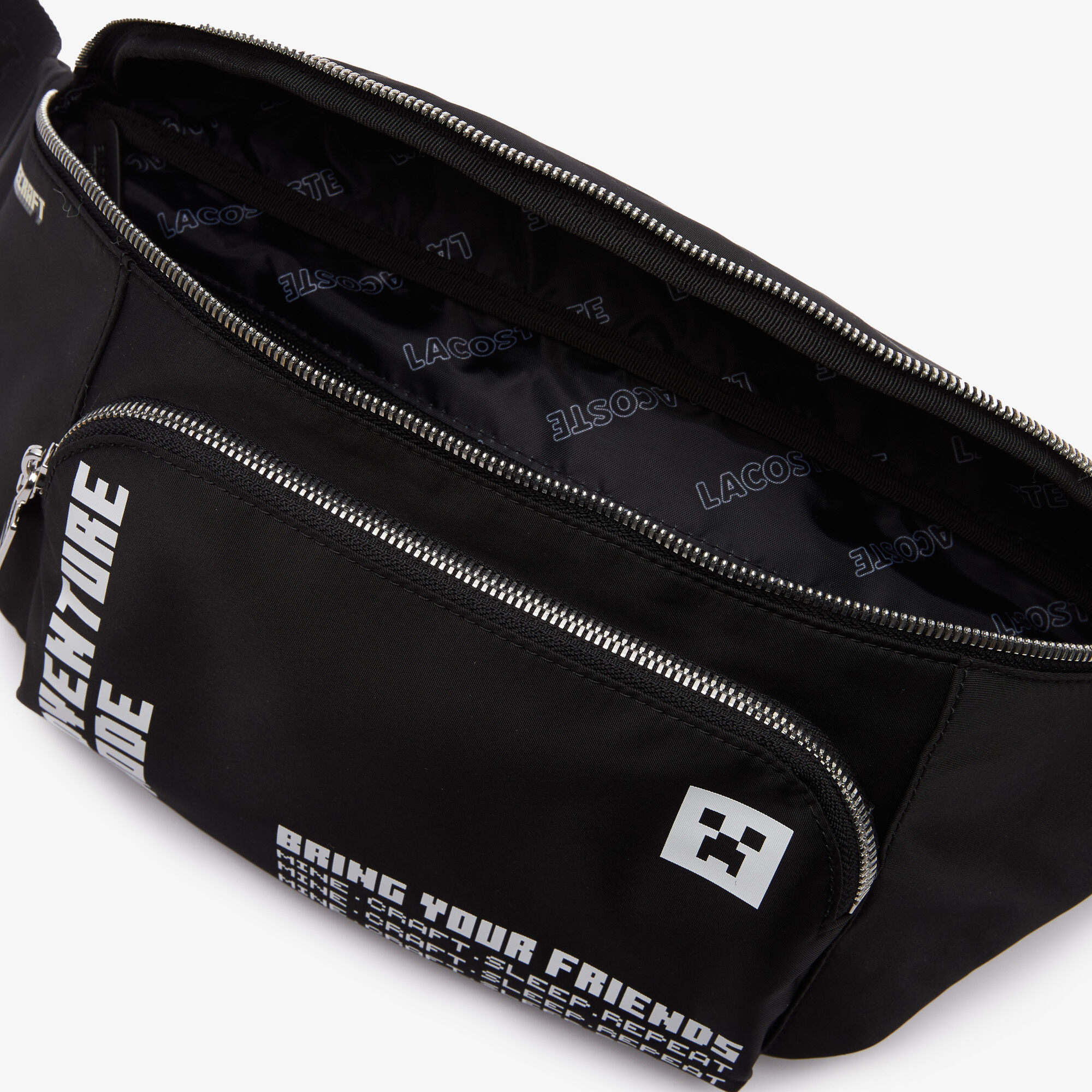 Unisex Lacoste x Minecraft Zippered Lightweight Nylon Waist Bag