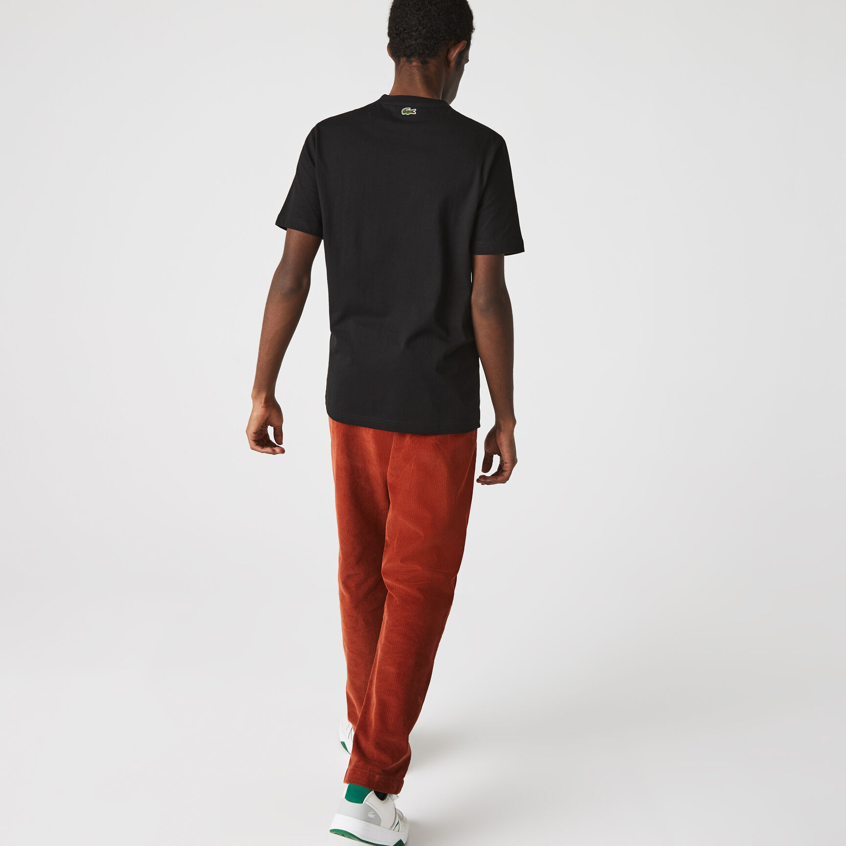 Men&rsquo;s Crew Neck Crackled Logo Print Cotton T-shirt