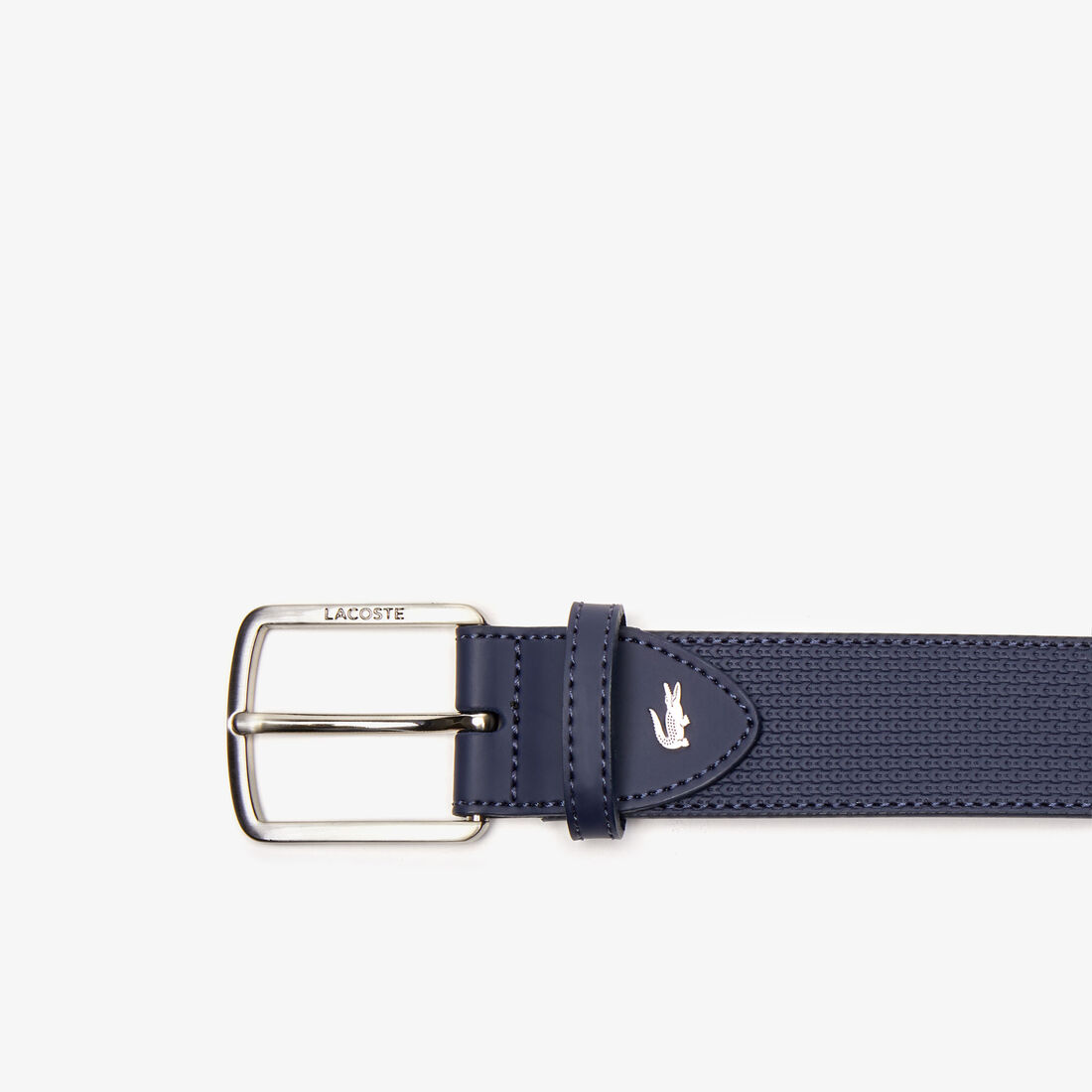 Men's Lacoste Engraved Buckle Texturised Leather Belt Men's Lacoste Engraved Buckle Texturised Leather Belt
