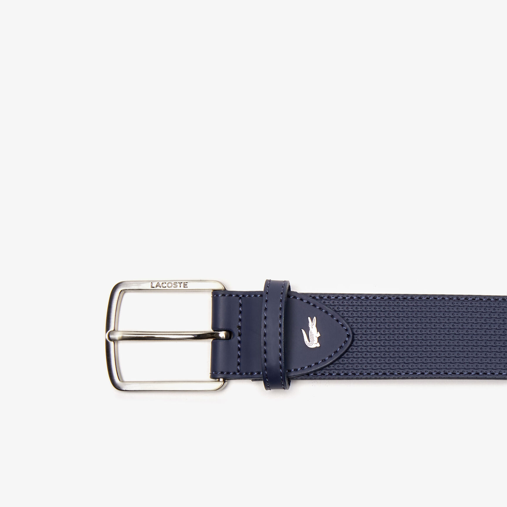 Men's Lacoste Engraved Buckle Texturised Leather Belt Men's Lacoste Engraved Buckle Texturised Leather Belt