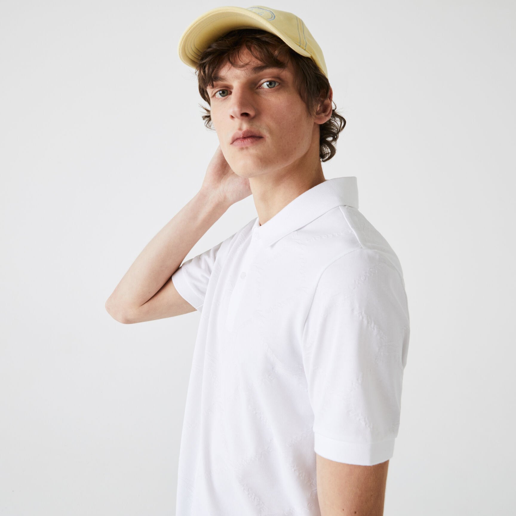 Men’s Lacoste LIVE Standard Fit Monogram Patterned Polo Men’s Lacoste LIVE Standard Fit Monogram Patterned Polo