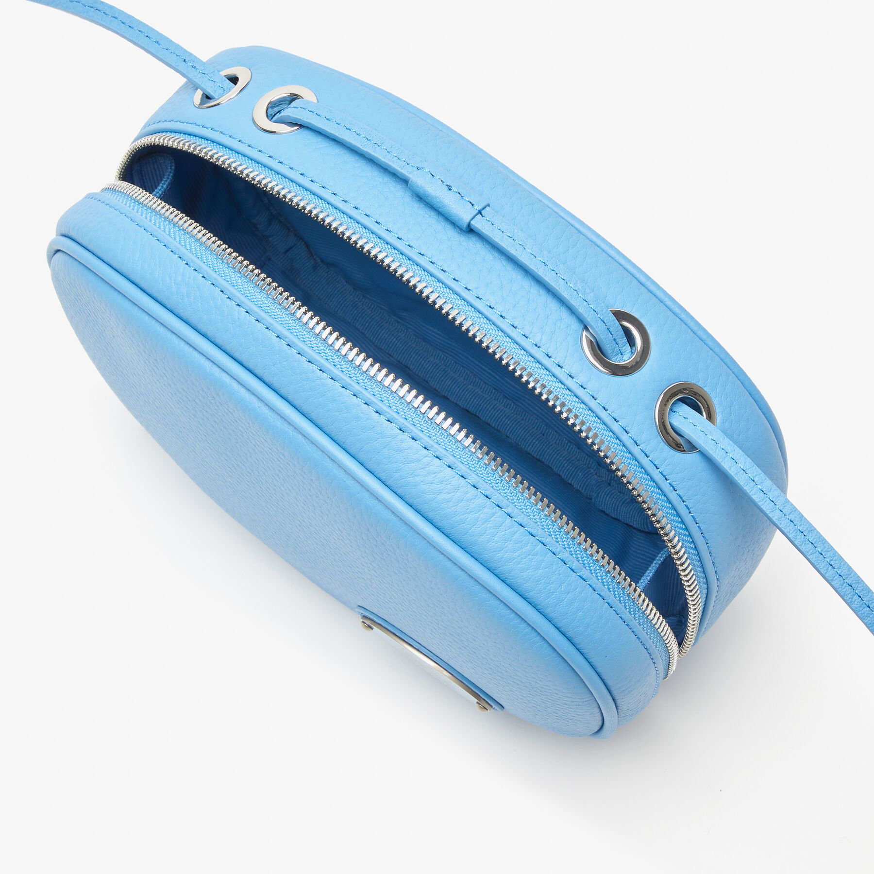 women s lacoste small oval grained leather camera bag
