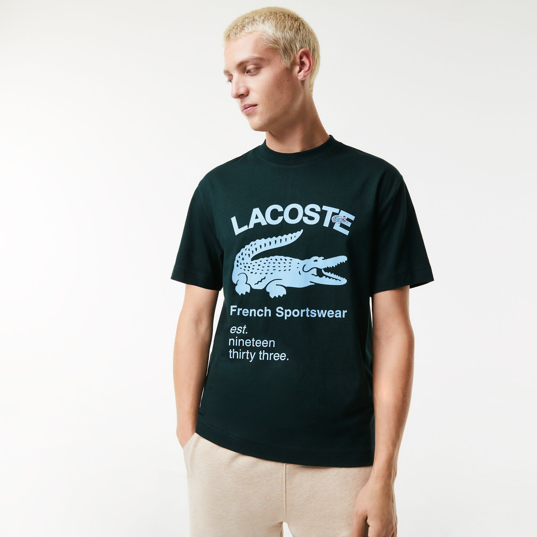 Men's Lacoste Relaxed Fit Crocodile T-Shirt Men's Lacoste Relaxed Fit Crocodile T-Shirt