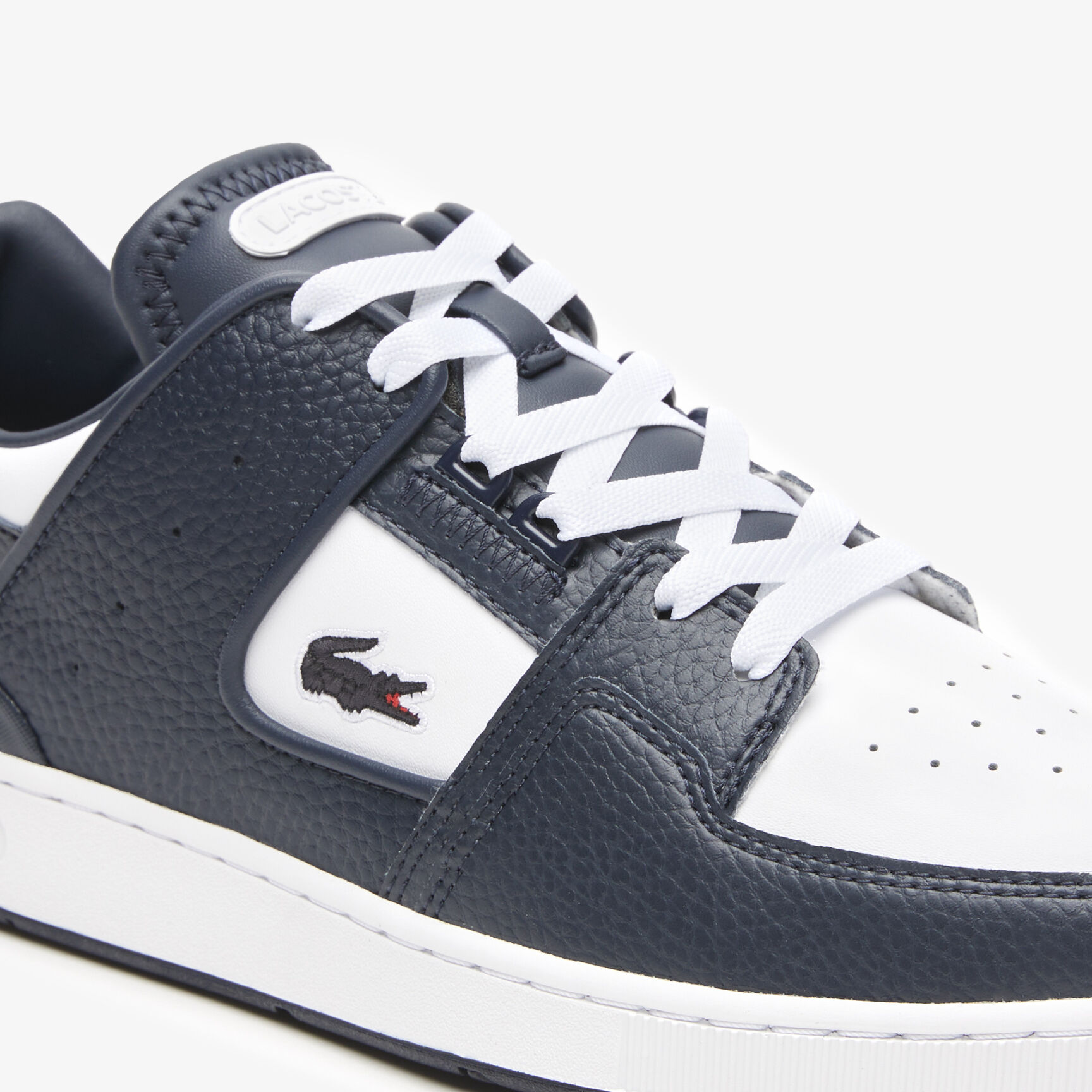 Men's Lacoste Court Cage Leather Heel Pop Trainers Men's Lacoste Court Cage Leather Heel Pop Trainers