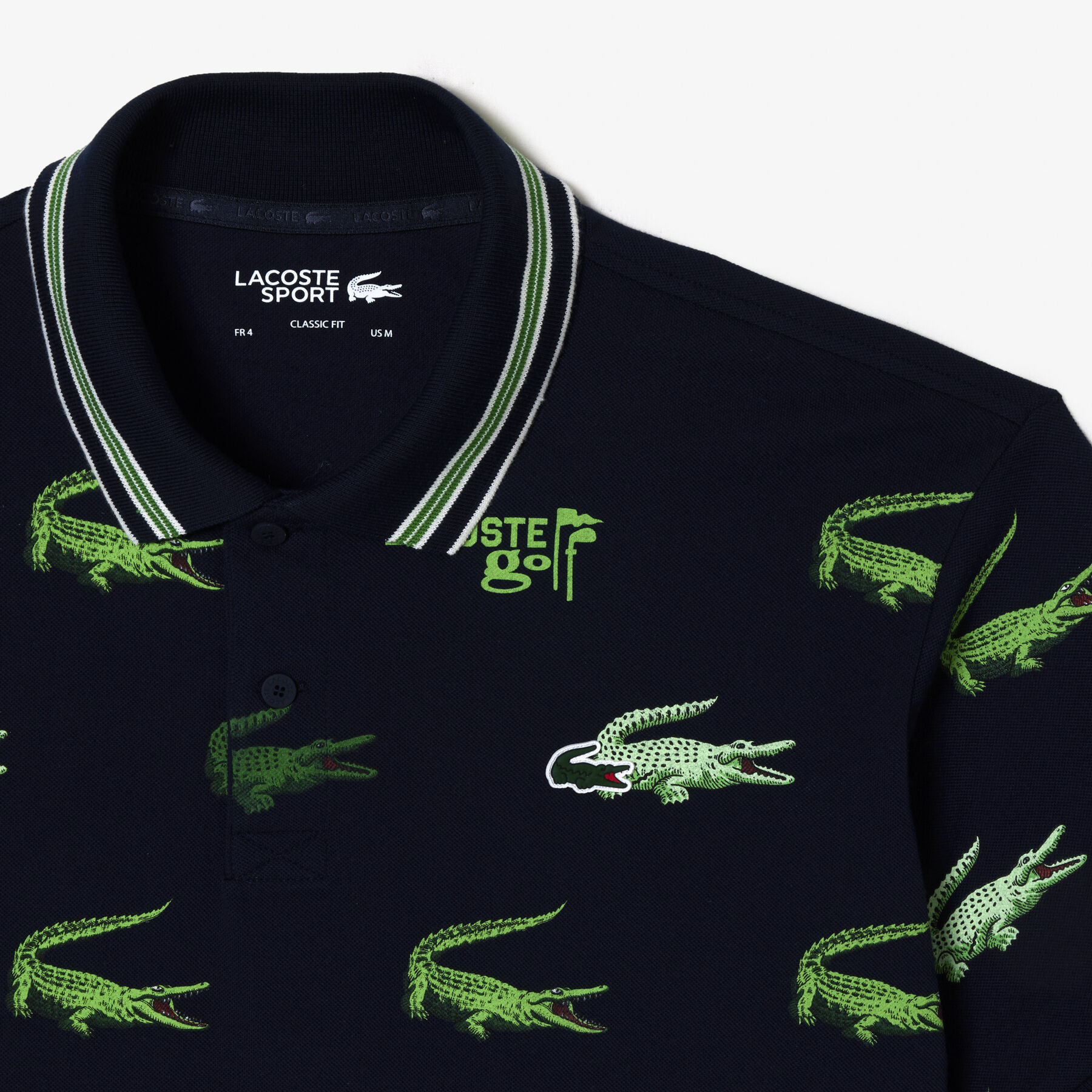 men s lacoste golf crocodile print polo shirt