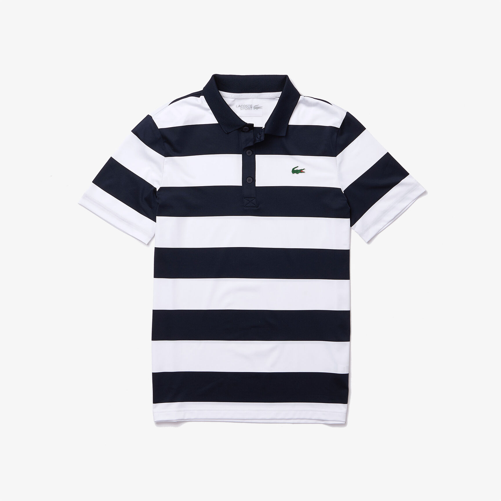 قميص بولو للجولف مرن مسامي مقلم للرجال مجموعة Lacoste SPORT قميص بولو للجولف مرن مسامي مقلم للرجال مجموعة Lacoste SPORT