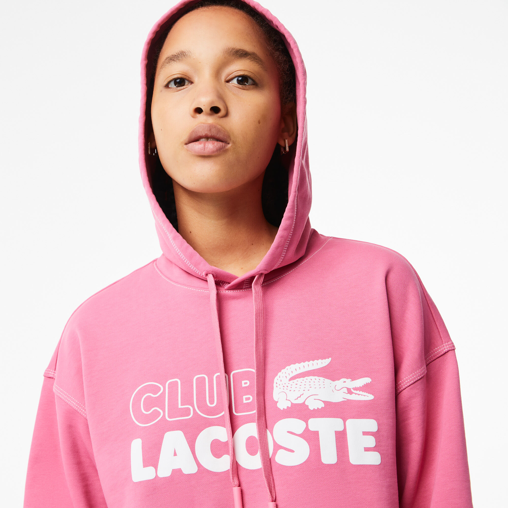 Buy Women s Lacoste Texture Print Hoodie Lacoste EG