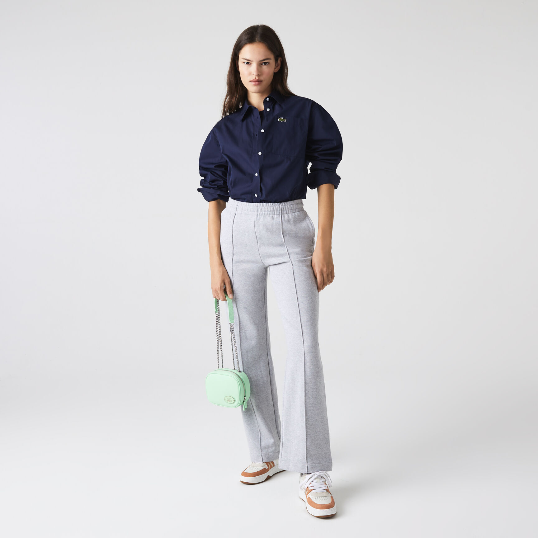 Women's Lacoste Small Square Grained Leather Crossover Bag