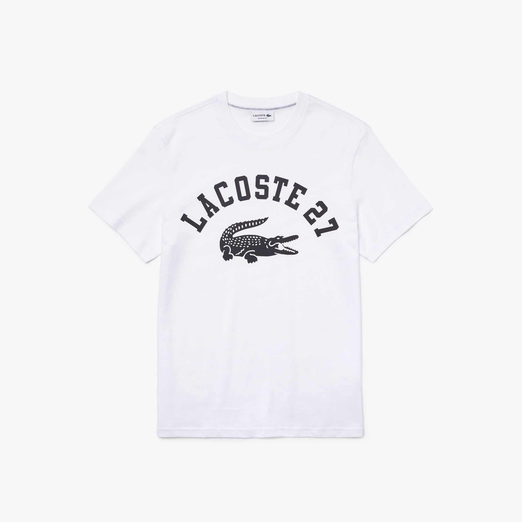 men s crew neck lacoste 27 print cotton t shirt