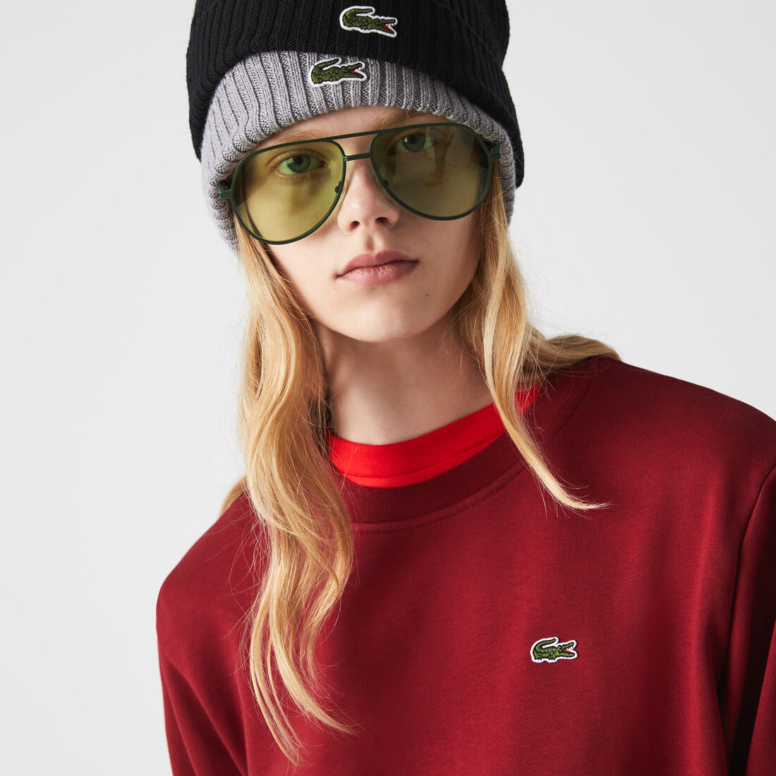 Women's Lacoste Unbrushed Fleece Jogger Sweatshirt Women's Lacoste Unbrushed Fleece Jogger Sweatshirt