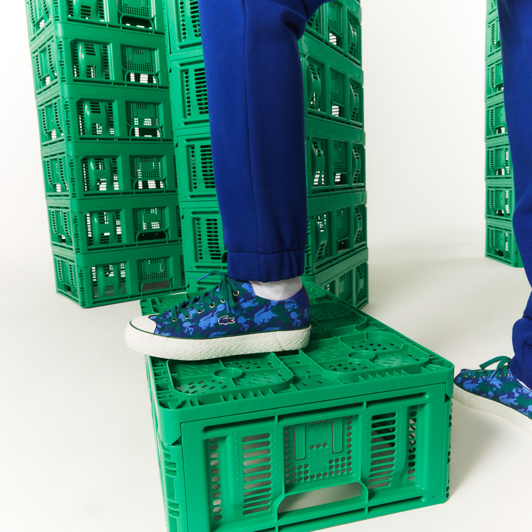 بنطال رياضي صوف وقطن عضوي للجنسين مجموعة Lacoste x Minecraft