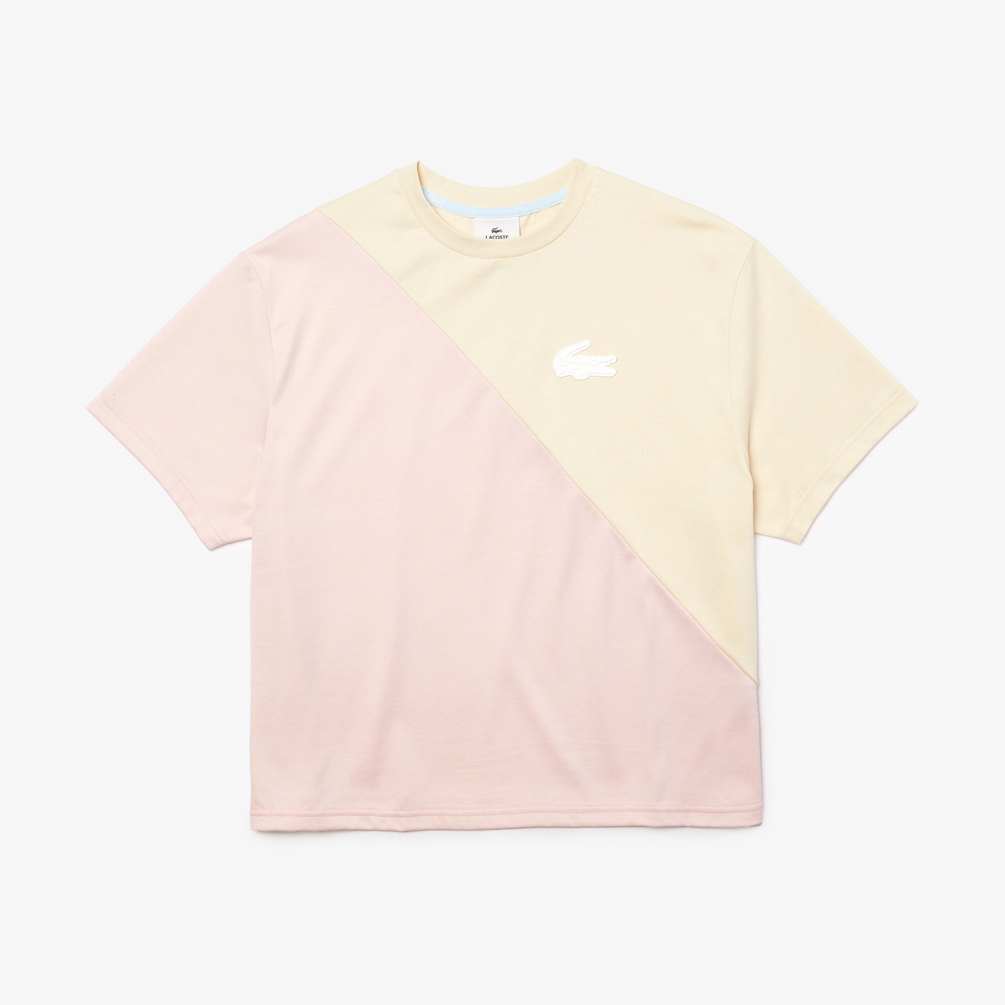 تي شيرت قطن للنساء ثنائي اللون قصة فضفاضة مجموعة Lacoste LIVE تي شيرت قطن للنساء ثنائي اللون قصة فضفاضة مجموعة Lacoste LIVE