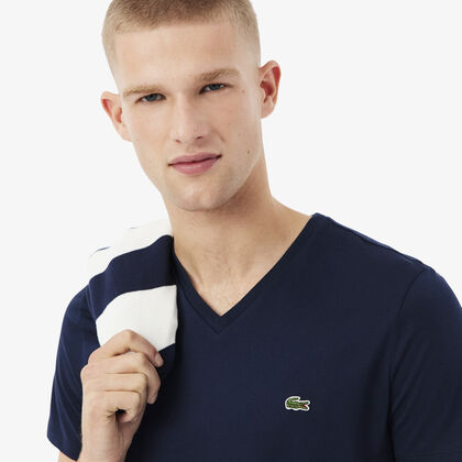 Lightweight Cotton Pima V Neck T-shirt
