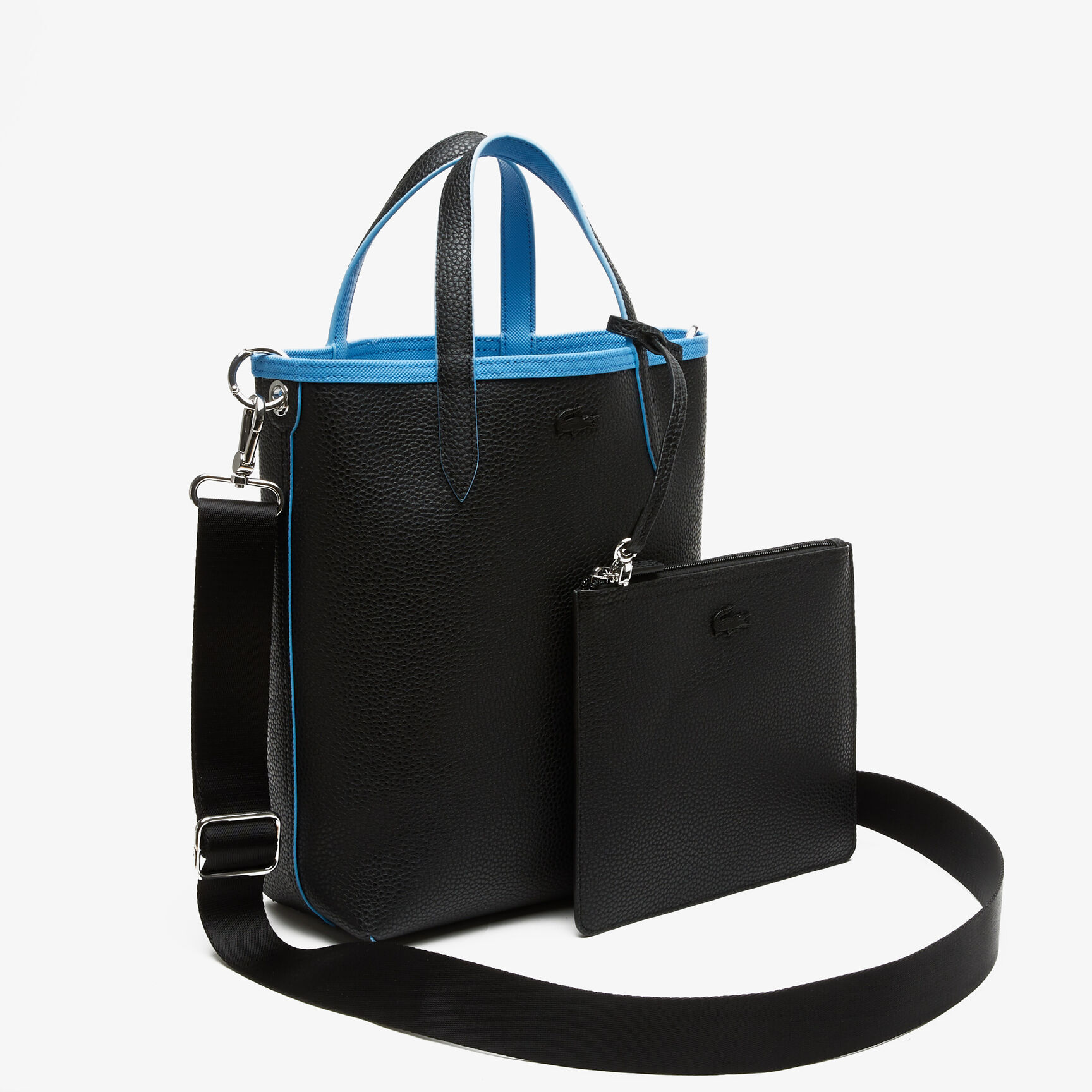 حقيبة يد لاكوست بوجهين بشعار التمساح الشهير للنساء حقيبة يد لاكوست بوجهين بشعار التمساح الشهير للنساء