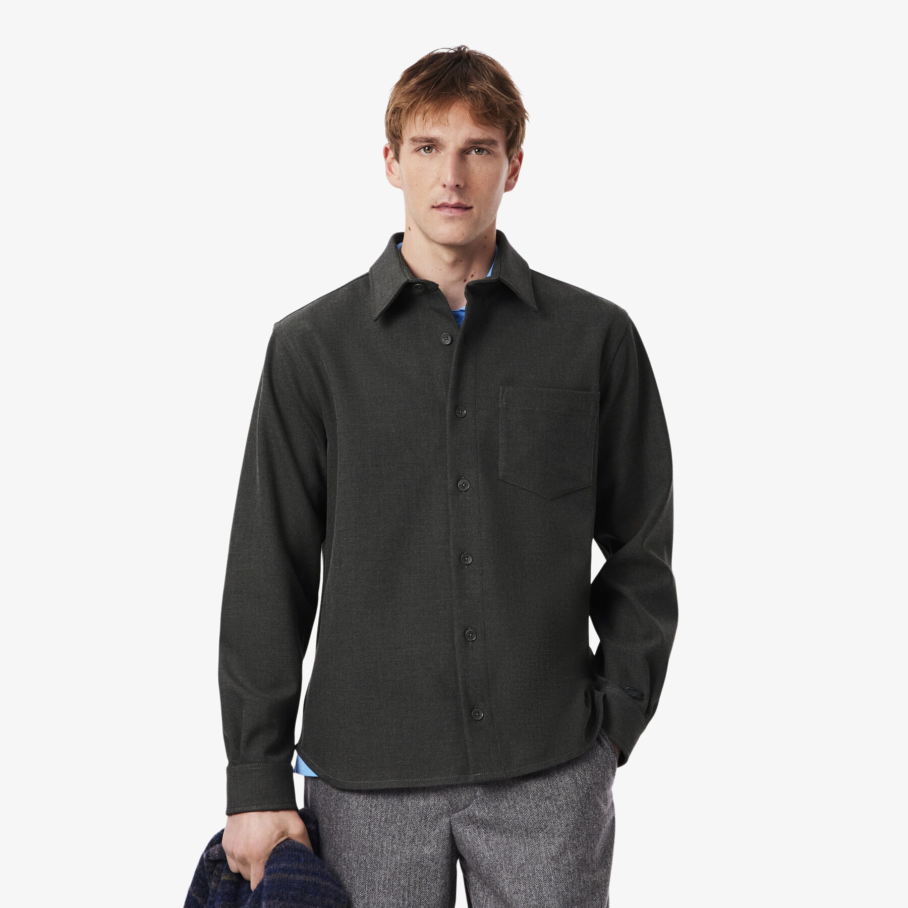 lacoste oversized double face overshirt