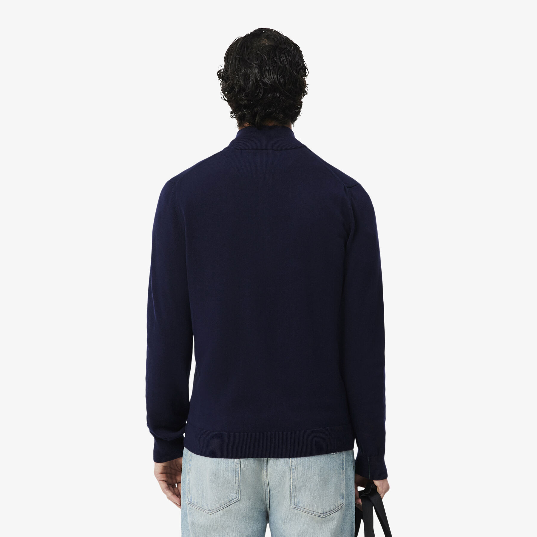 Zipped High Neck Cotton Sweater Zipped High Neck Cotton Sweater