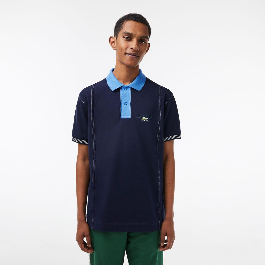 Men&rsquo;s Lacoste Two Tone Organic Cotton Polo Shirt