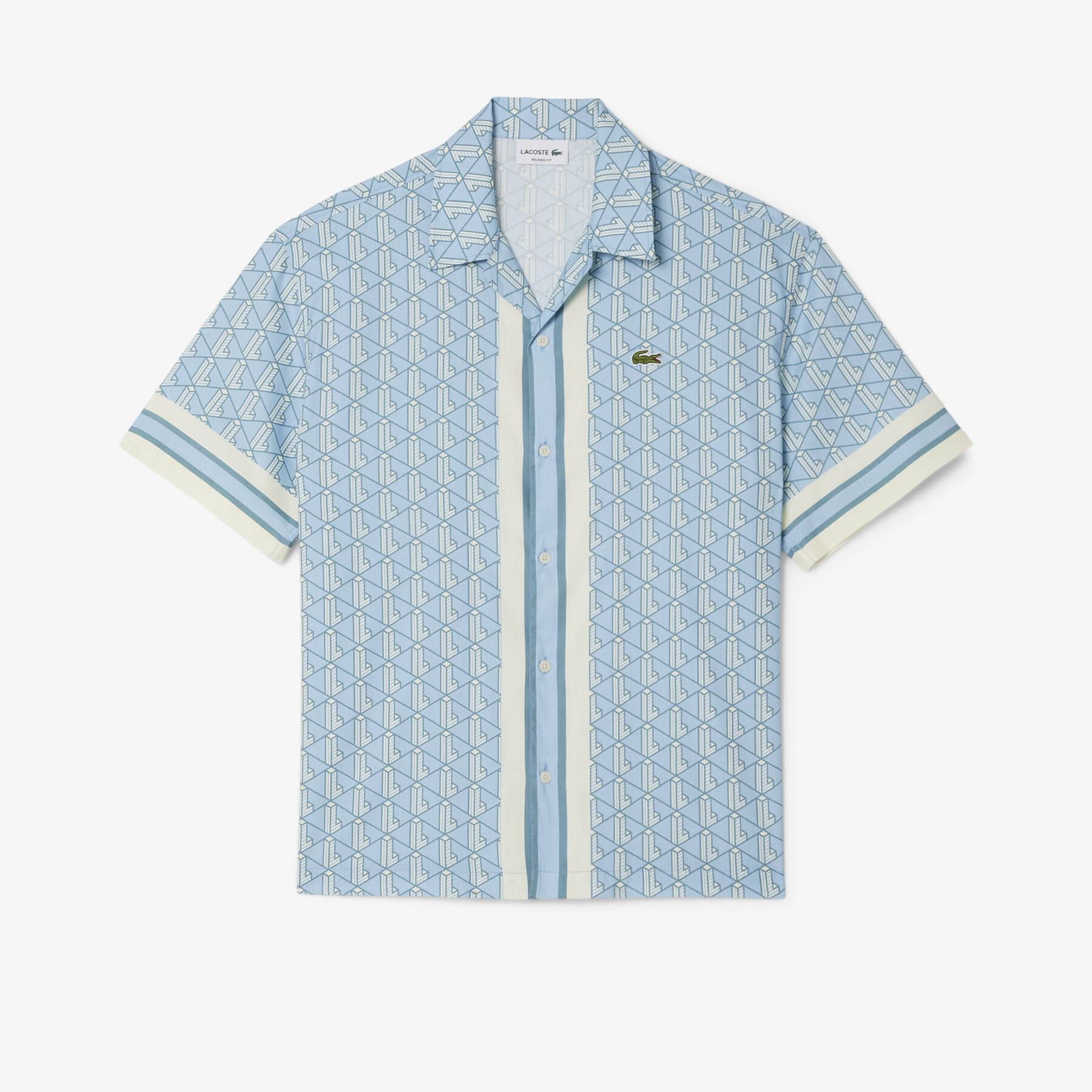 lacoste straight cut monogram shirt
