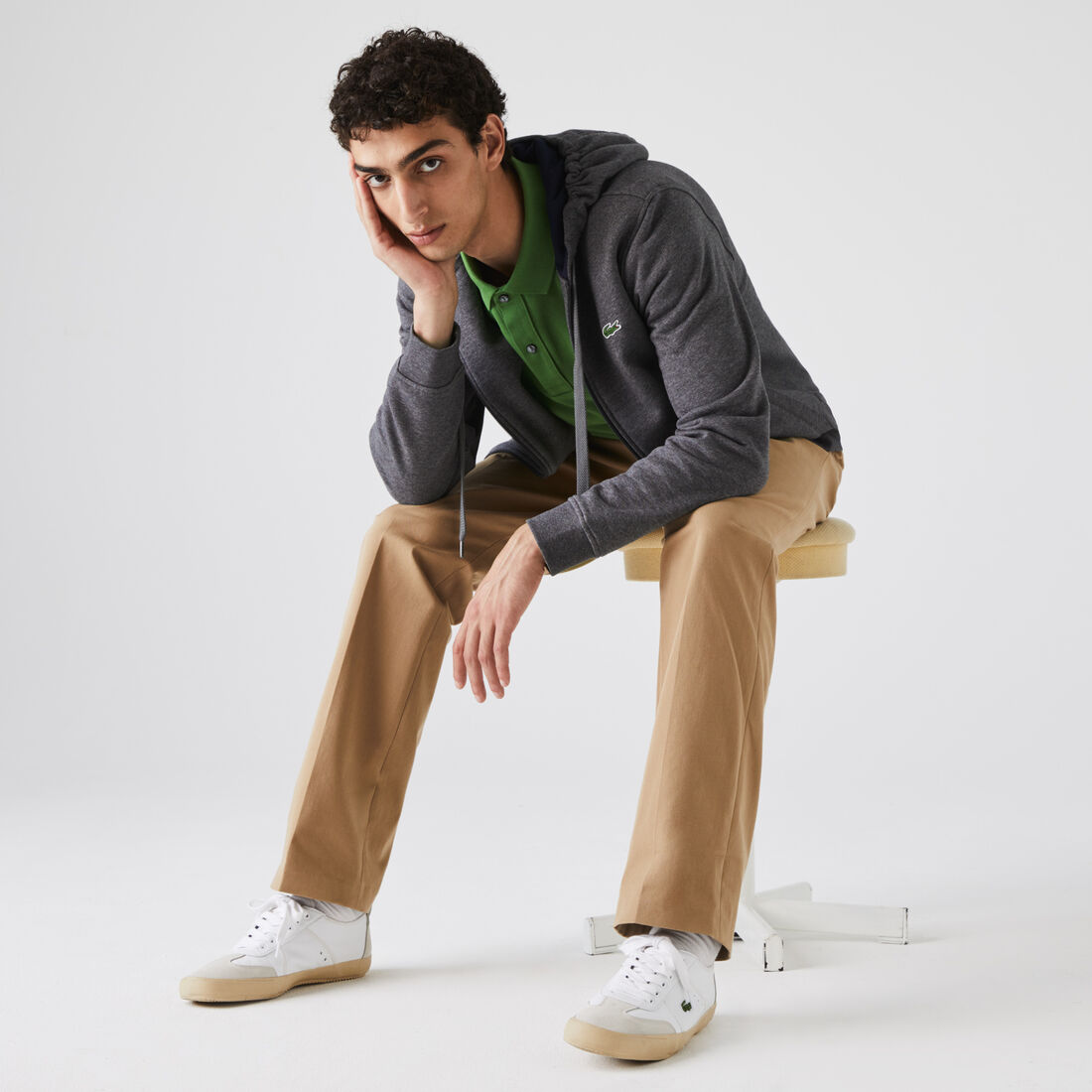 Men's Lacoste SPORT Tennis hooded zippered sweatshirt in fleece