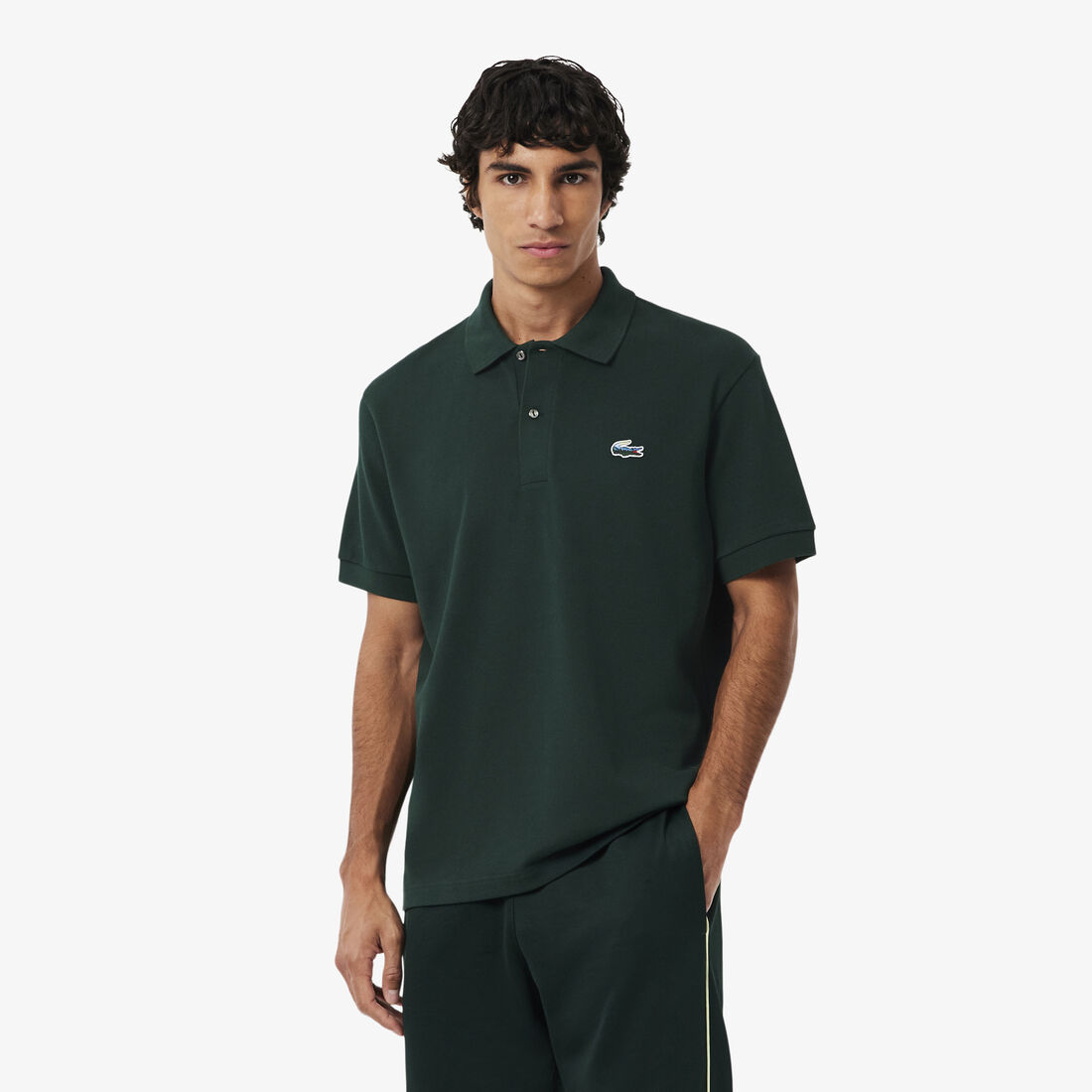 Classic Fit Landscape Crocodile Pique Polo Shirt