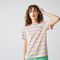 lacoste women s crew neck striped cotton t shirt