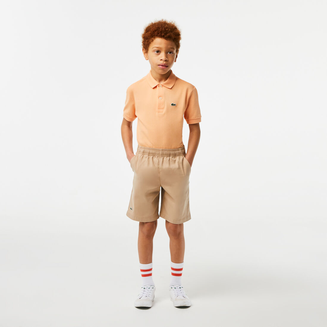 Boy's Lacoste Lightweight Cotton Gabardine Bermuda Shorts