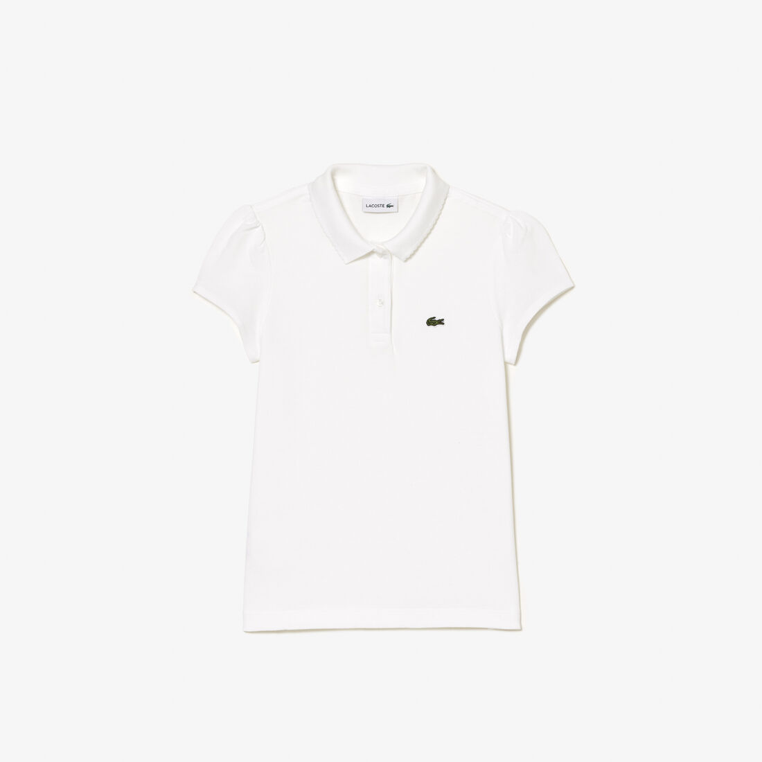 Scalloped Collar Mini Pique Polo Shirt Scalloped Collar Mini Pique Polo Shirt