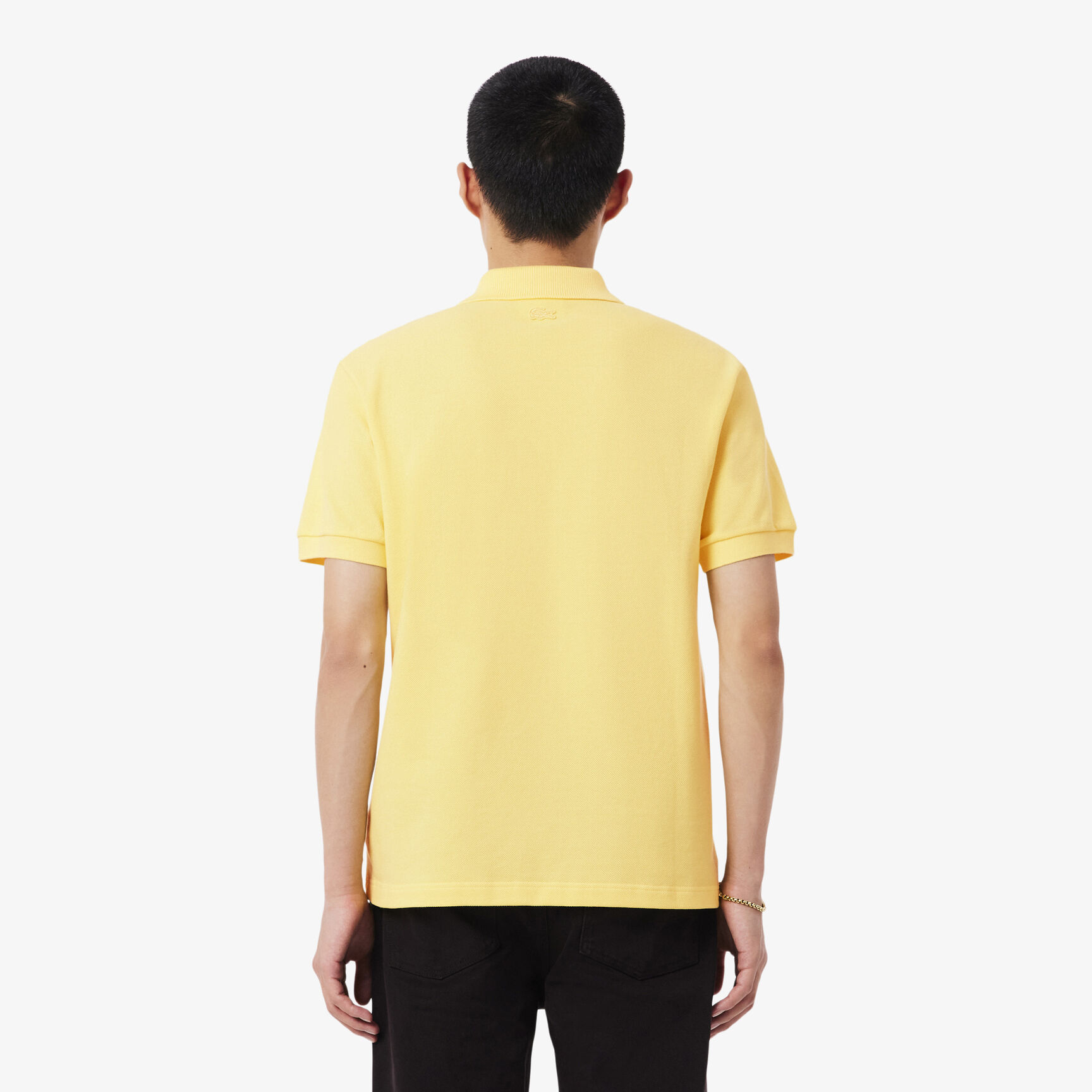 Classic Fit Badge Accent Pique Polo Shirt