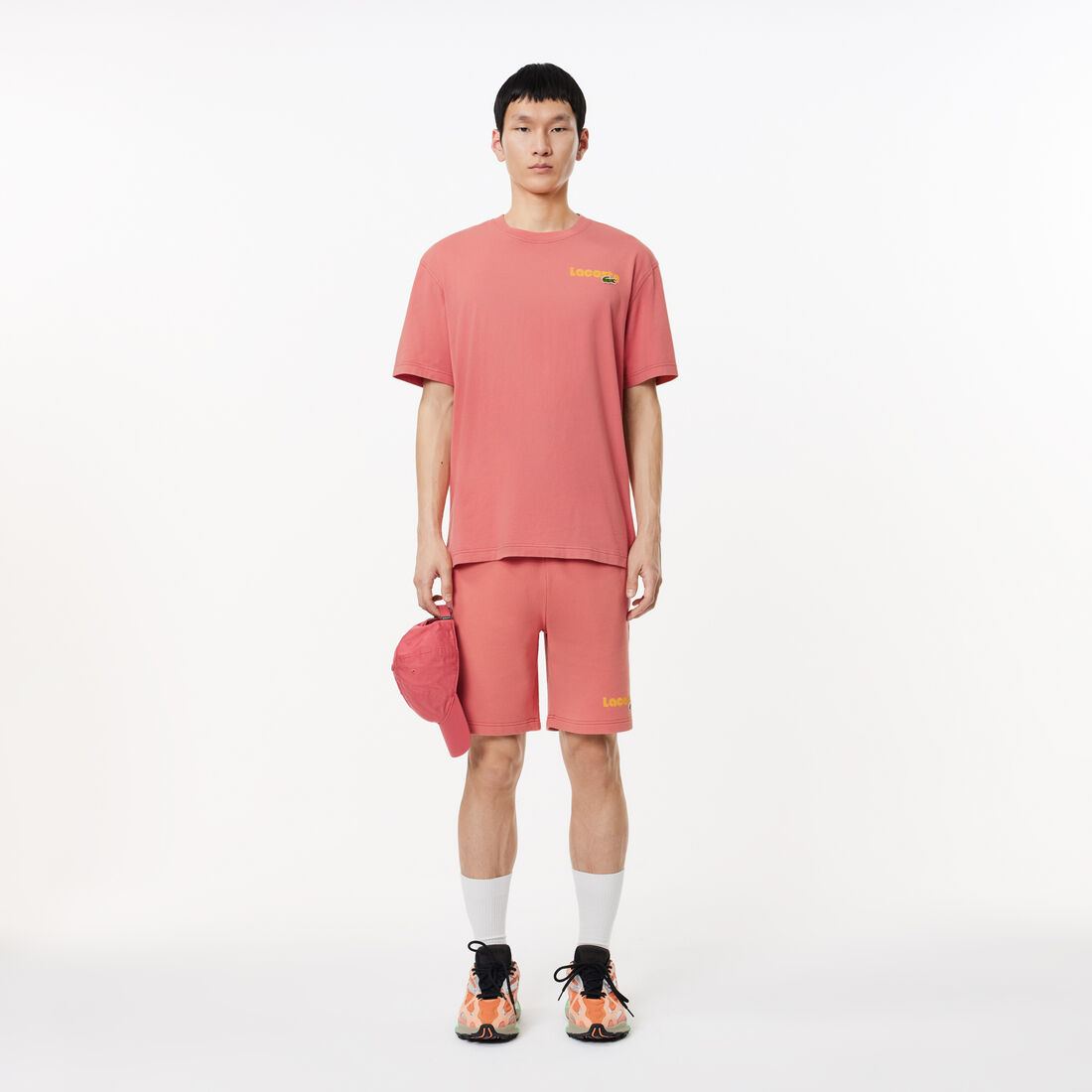 Washed Effect Ombré Lacoste Print T-shirt Washed Effect Ombré Lacoste Print T-shirt