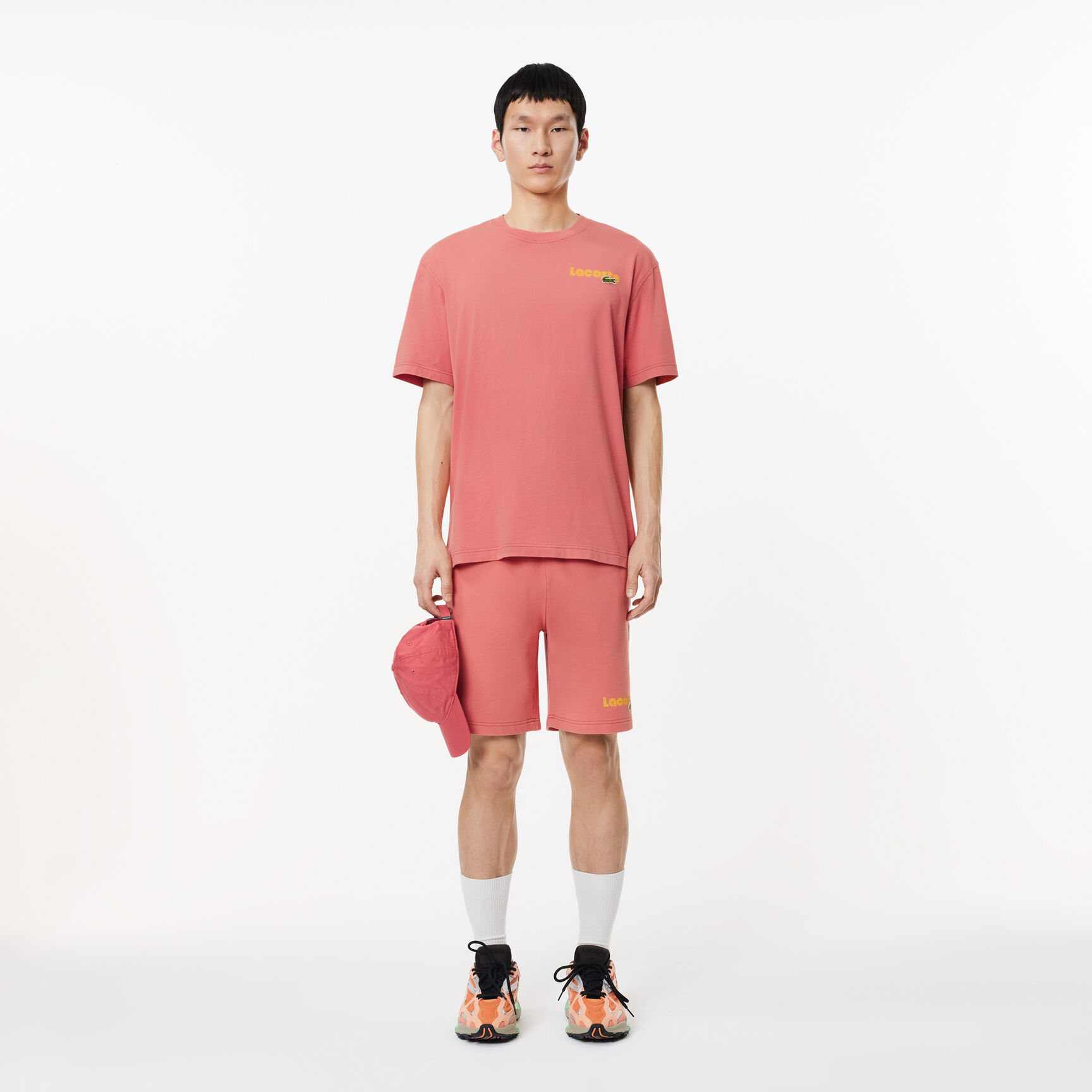 Washed Effect Ombré Lacoste Print T-shirt Washed Effect Ombré Lacoste Print T-shirt