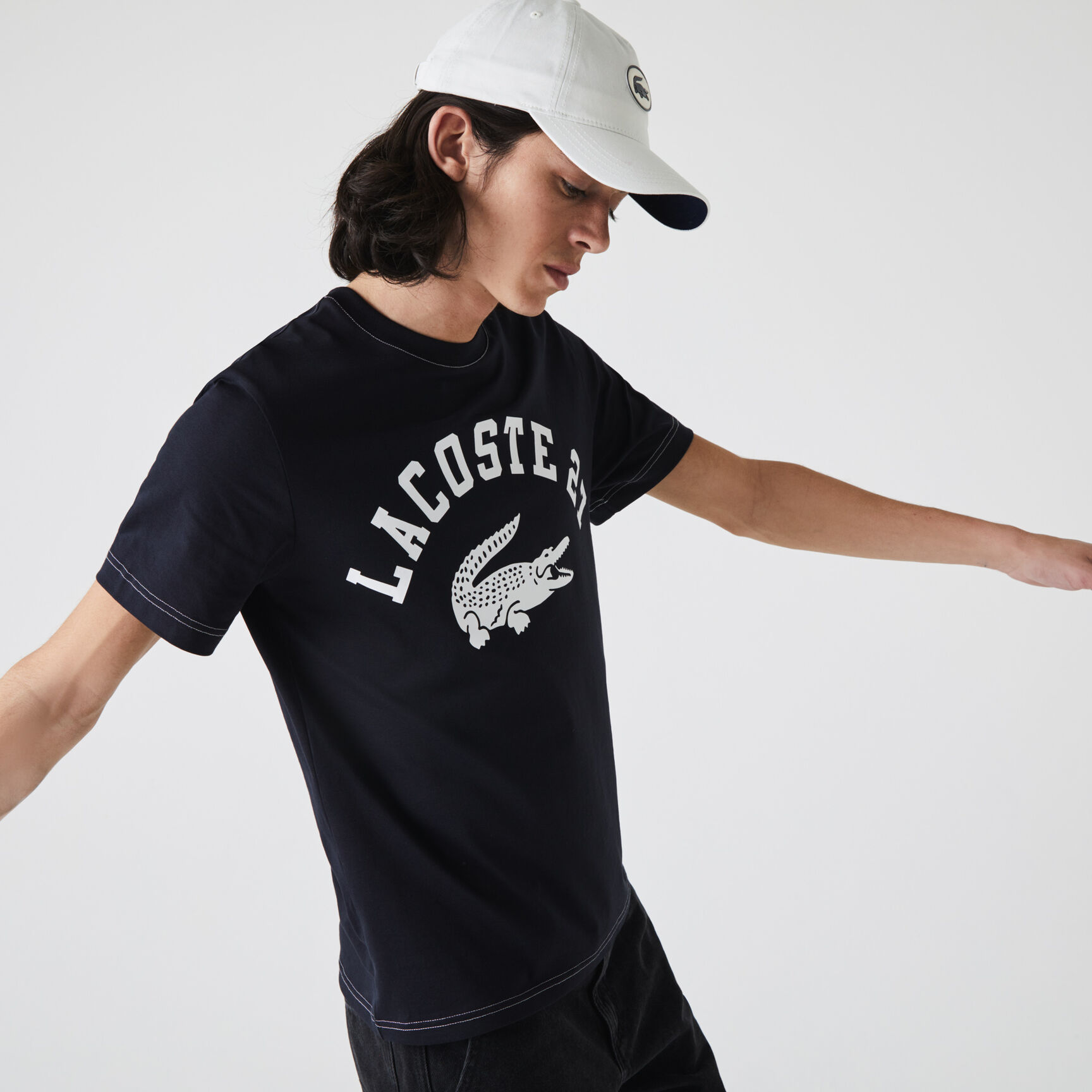 Men&rsquo;s Crew Neck Lacoste 27 Print Cotton T-shirt