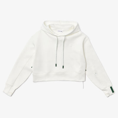 Women’s Hooded Cropped Stretch Cotton Blend Sweatshirt