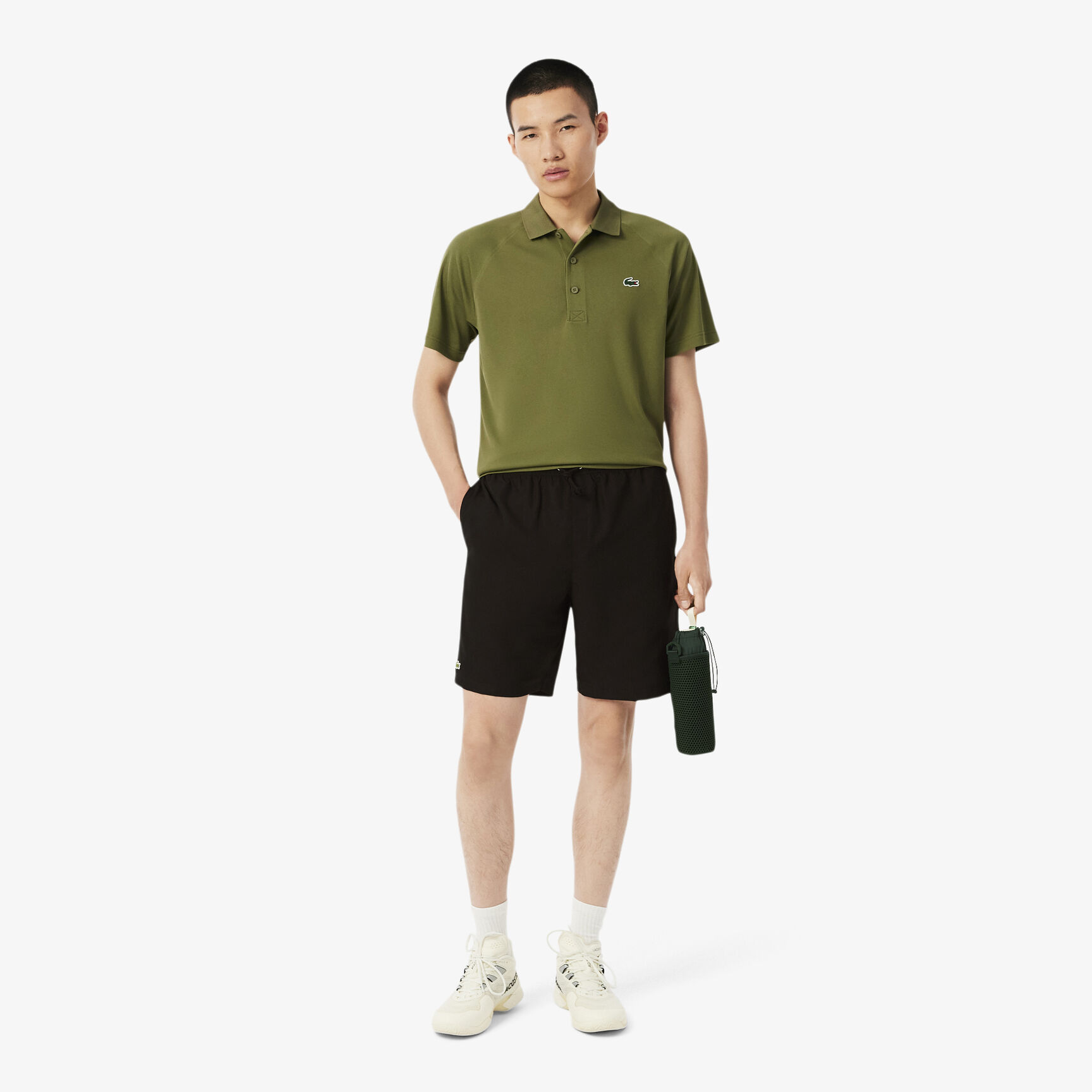 Men's Lacoste SPORT tennis shorts in solid diamond weave taffeta Men's Lacoste SPORT tennis shorts in solid diamond weave taffeta