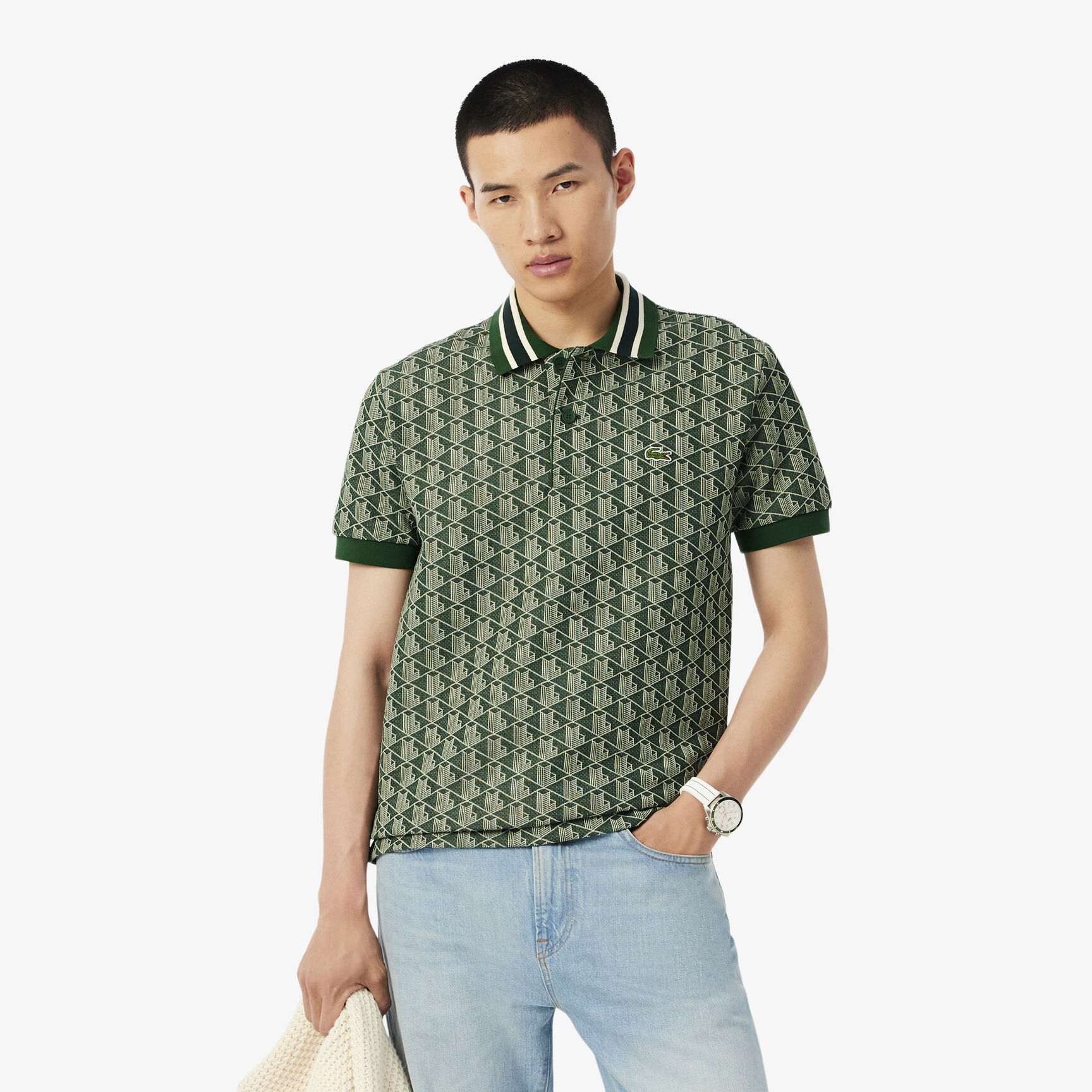 Classic Fit Monogram Jacquard Polo Shirt Classic Fit Monogram Jacquard Polo Shirt
