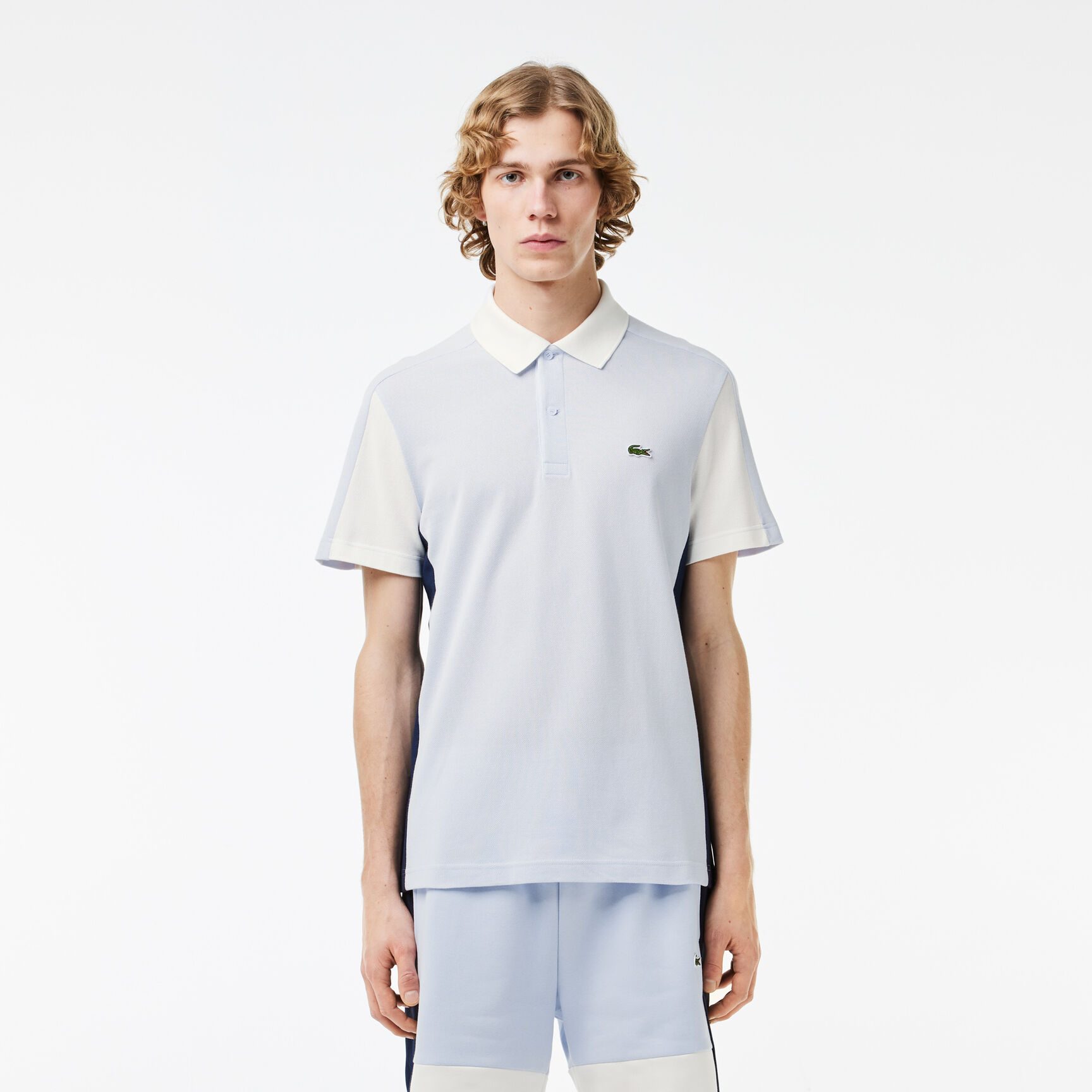 Cotton Pique Colourblock Polo Shirt