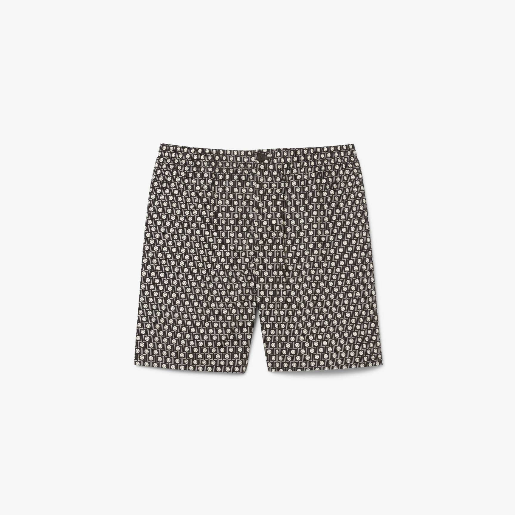 Relaxed Fit Printed Cotton Blend Shorts