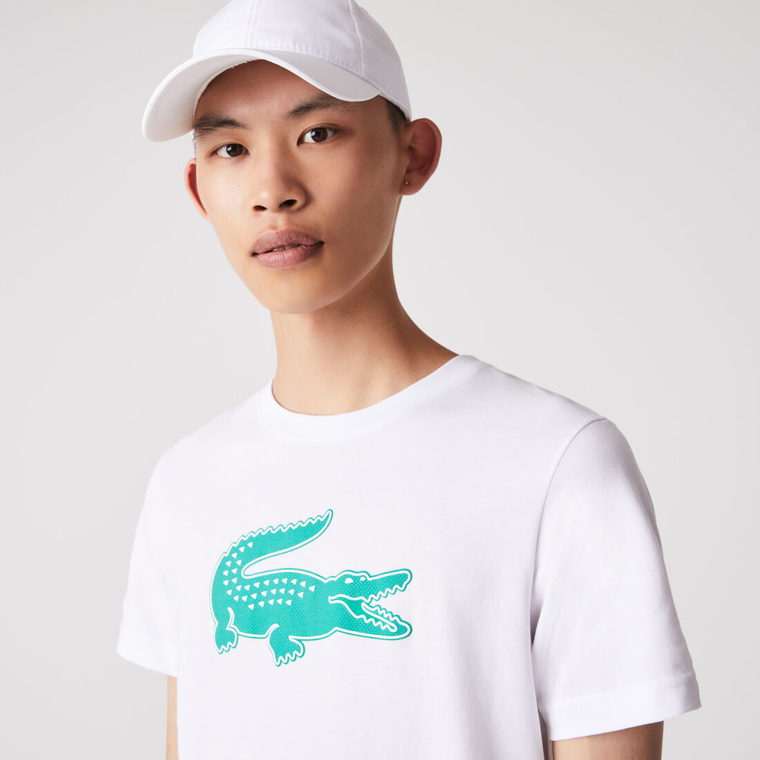 Men's Lacoste SPORT 3D Print Crocodile Breathable Jersey T-shirt