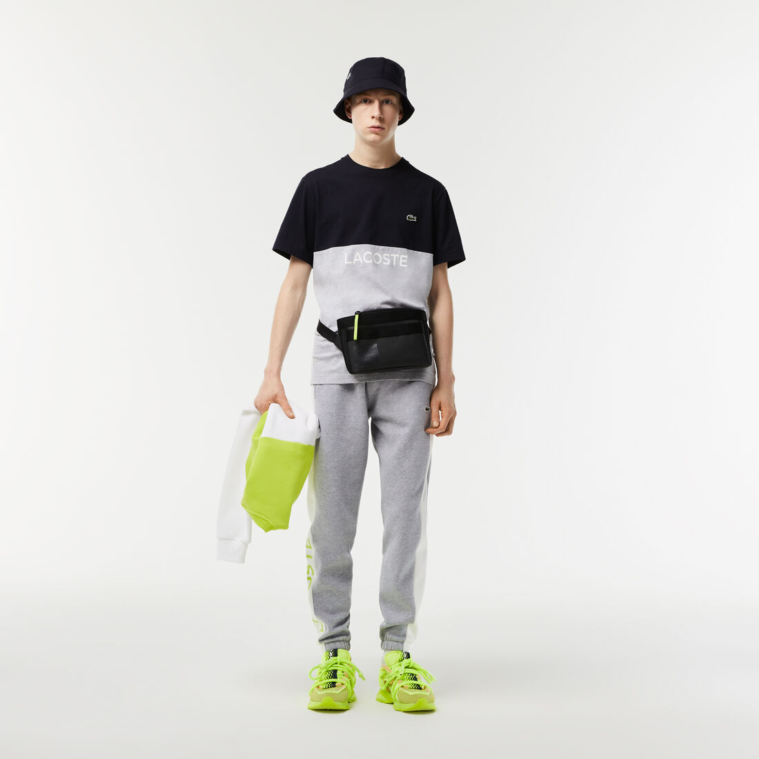 تيشيرت لاكوست مقسم بألوان قطن جيرسيه بقصة عادية للرجال تيشيرت لاكوست مقسم بألوان قطن جيرسيه بقصة عادية للرجال