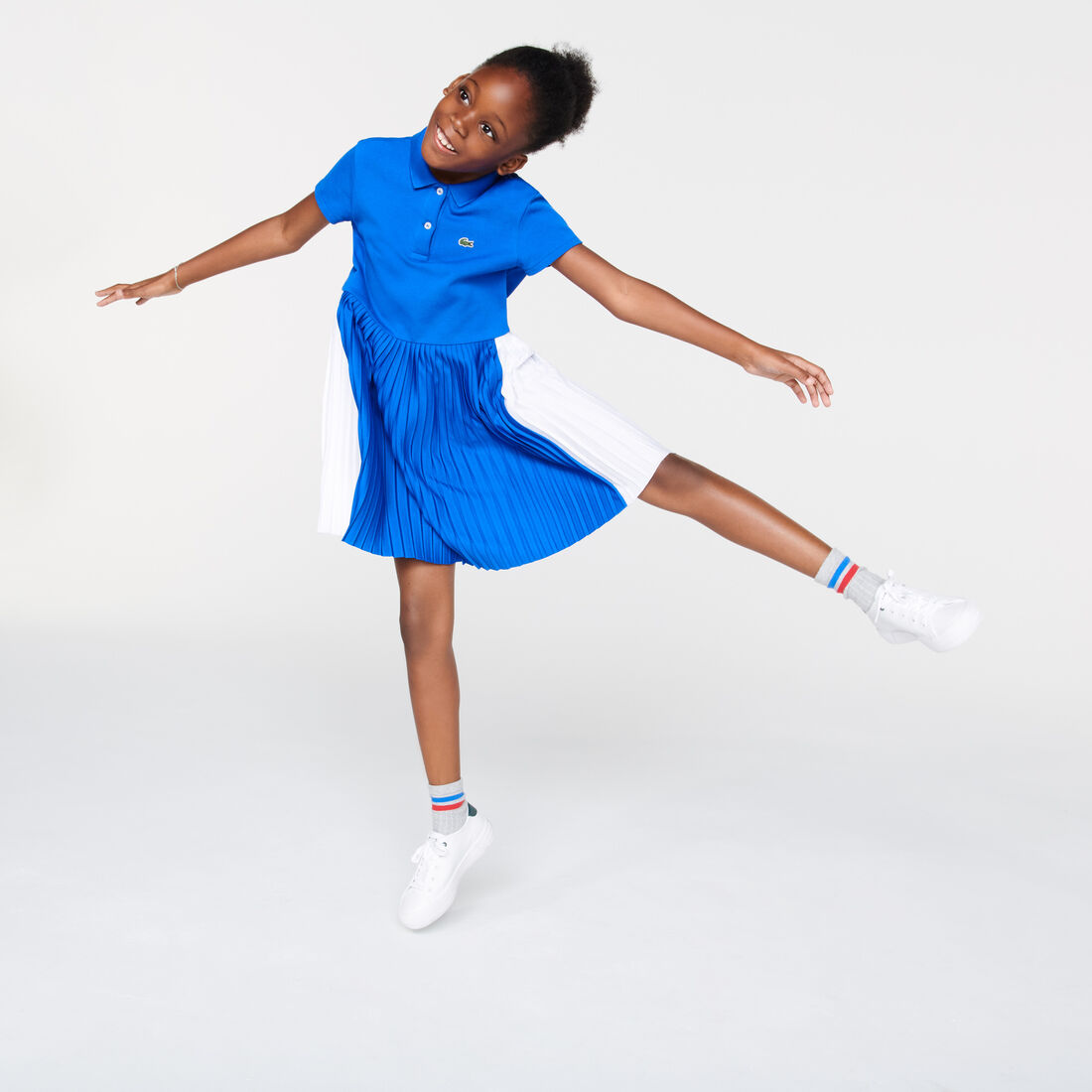 فستان بولو بطيات من بيكيه القطن الخفيف للبنات فستان بولو بطيات من بيكيه القطن الخفيف للبنات