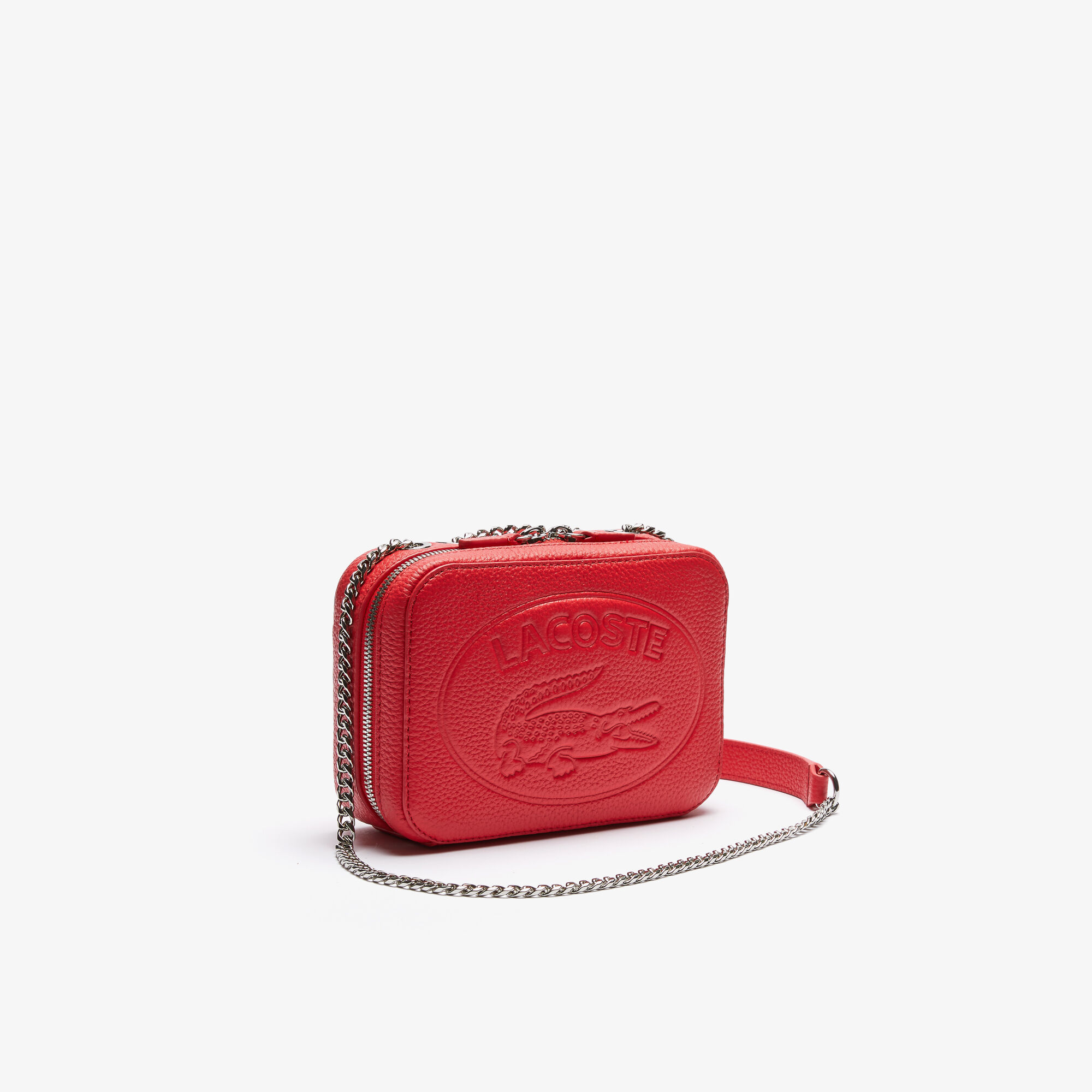 Buy Women s Croco Crew Grained Leather Zip Shoulder Bag Lacoste EG