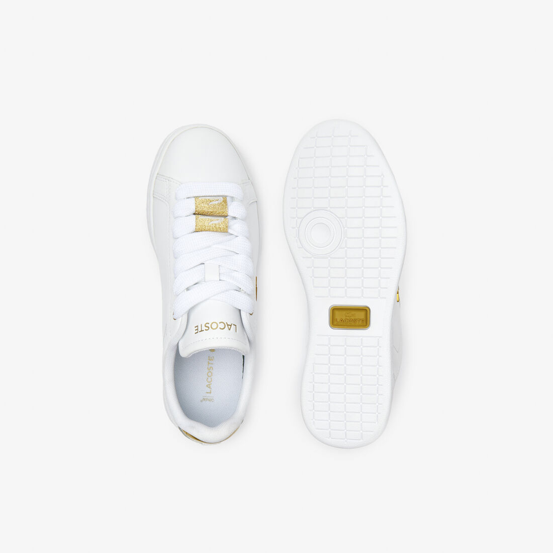 Women's Lacoste Carnaby Pro Leather Metallic Detailing Trainers Women's Lacoste Carnaby Pro Leather Metallic Detailing Trainers