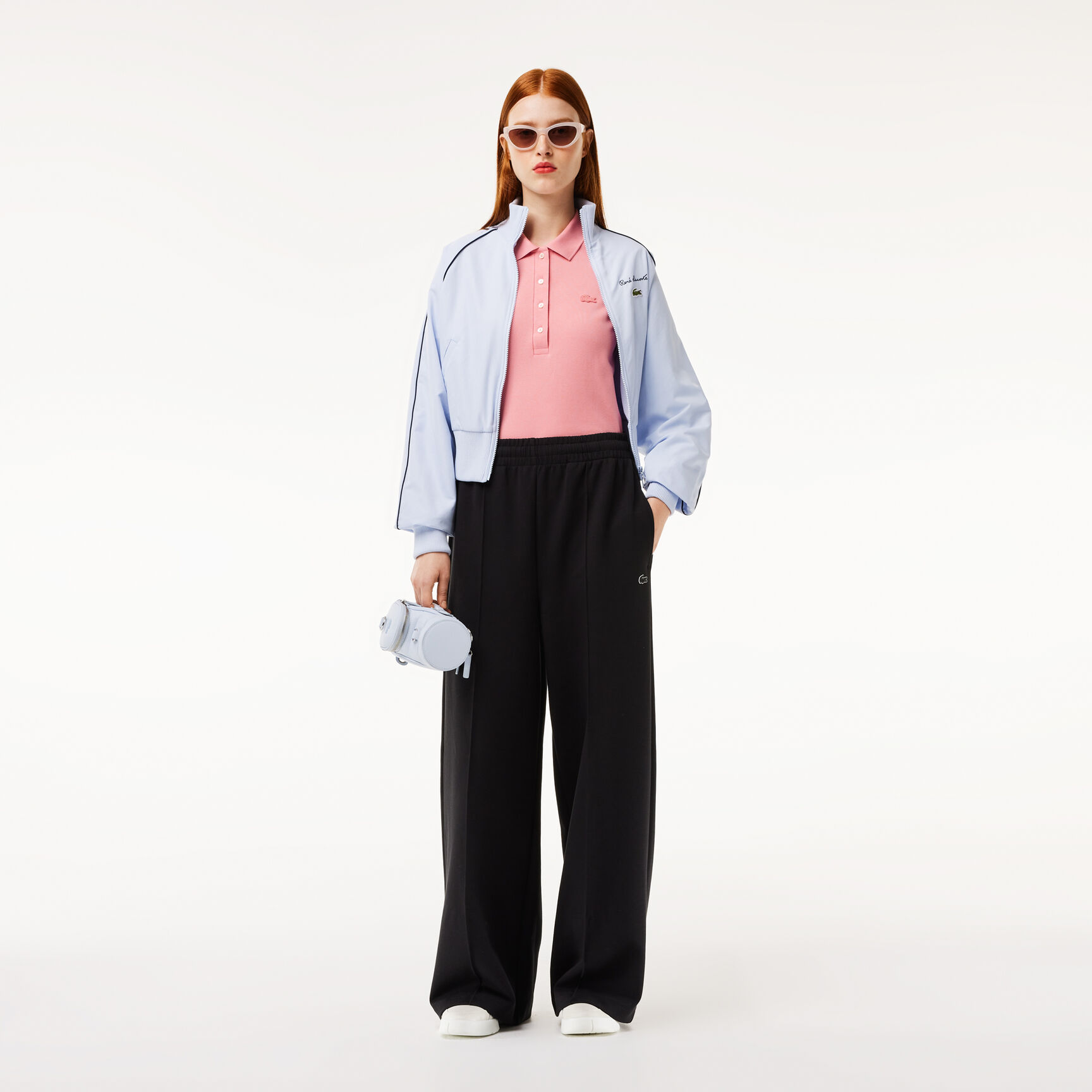 تيشيرت بولو L.12.D بقصة ضيقة من قماش بيتي بيكيه المطاطي