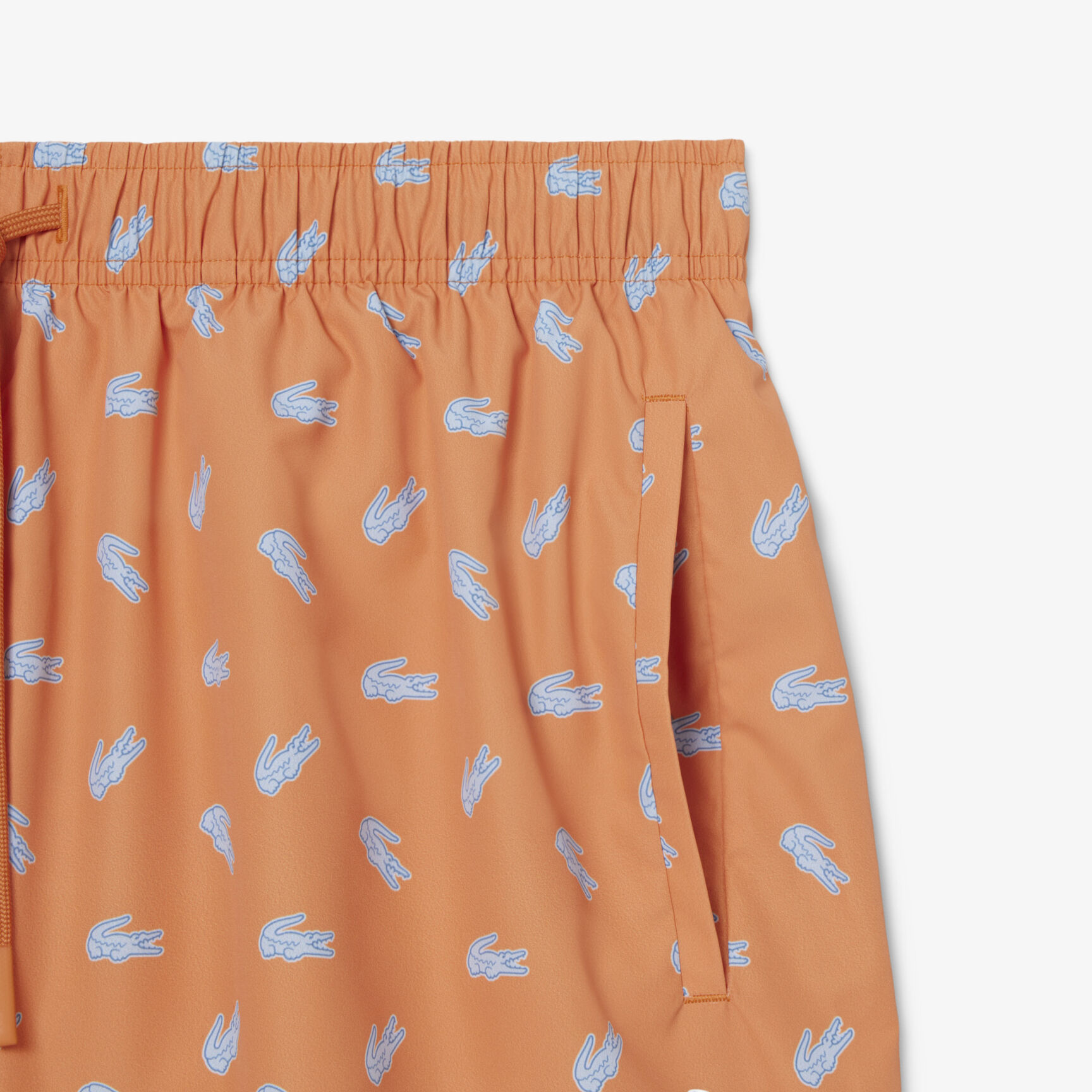 Mid Length Crocodile Print Swim Trunks